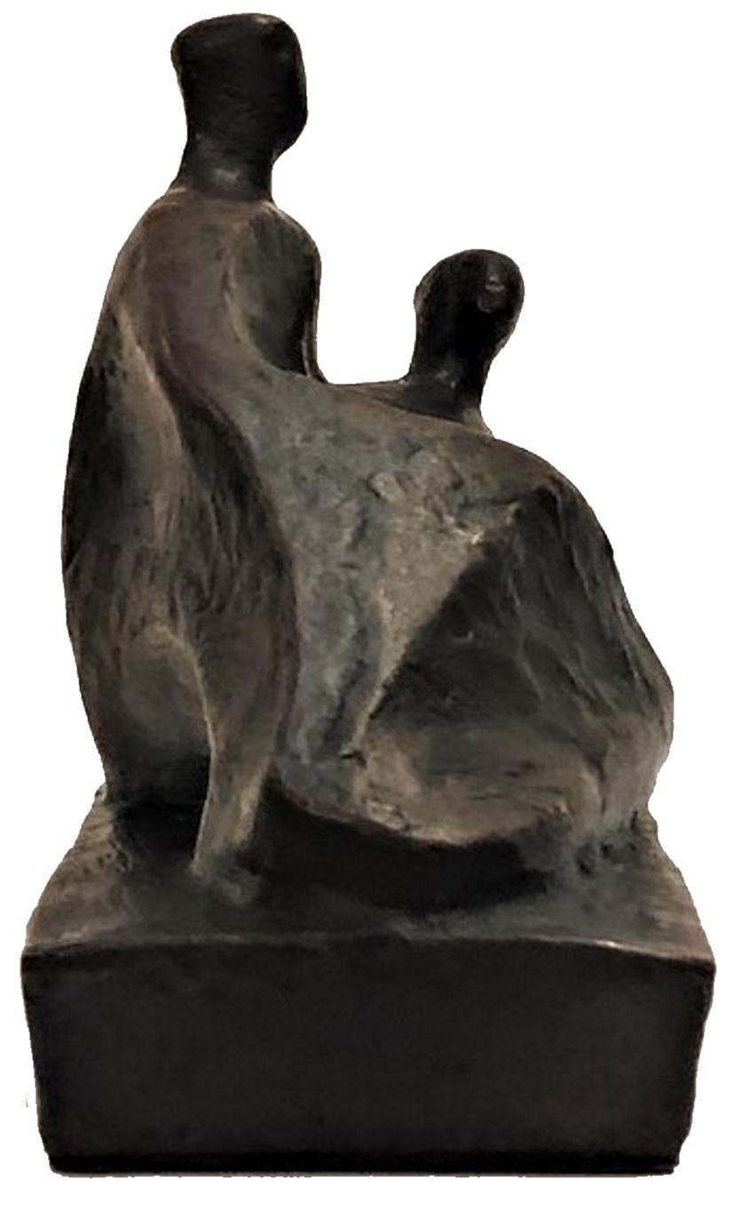 Cast Joahim Berthold, Modernist Bronze Sculpture of a Lounging Couple, ca. 1960 For Sale