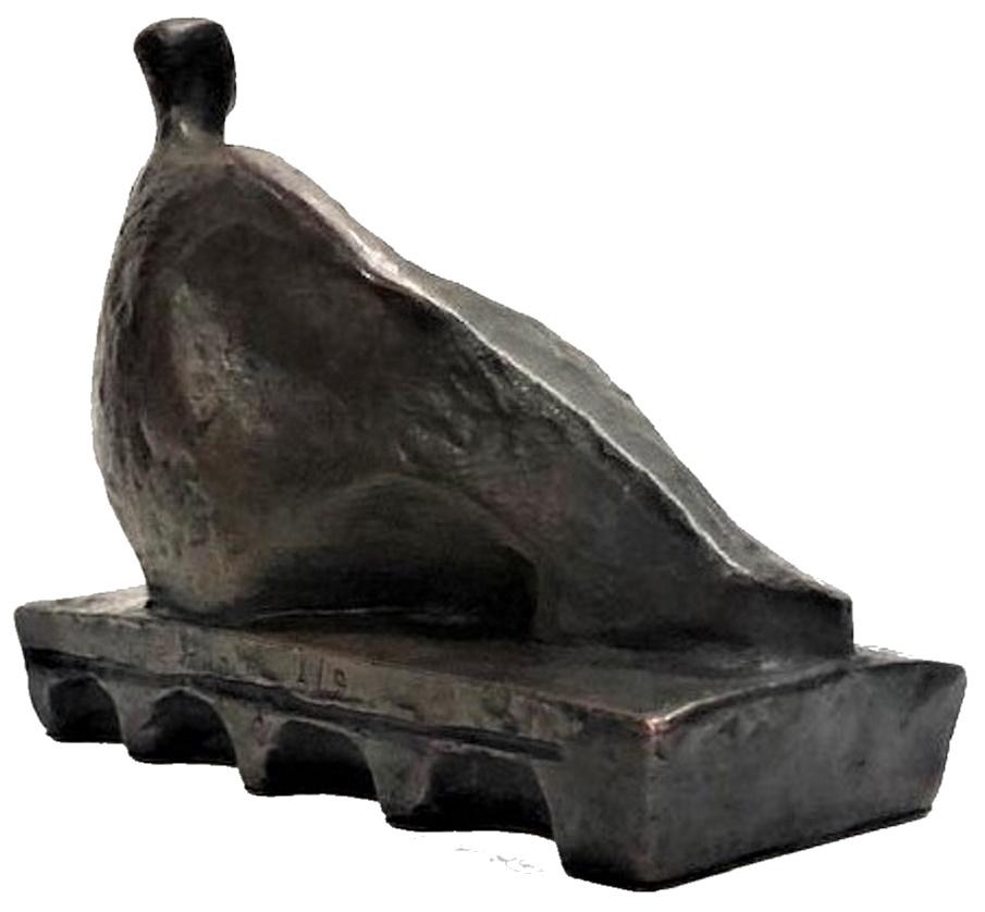 Metà XX secolo Joahim Berthold, Scultura modernista in bronzo di una coppia sdraiata, 1960 ca. in vendita
