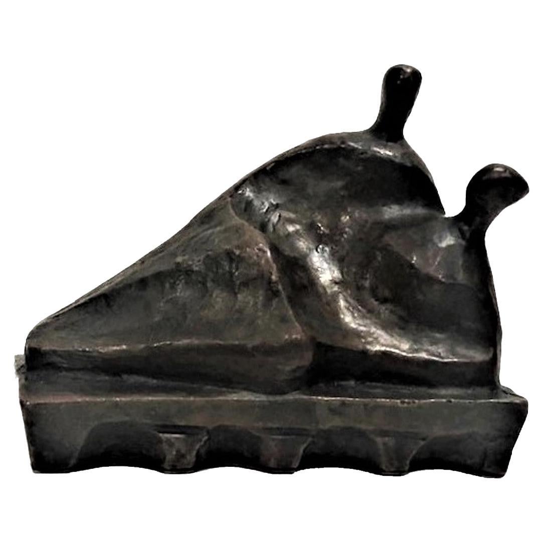 Joahim Berthold, Modernist Bronze Sculpture of a Lounging Couple, ca. 1960 For Sale