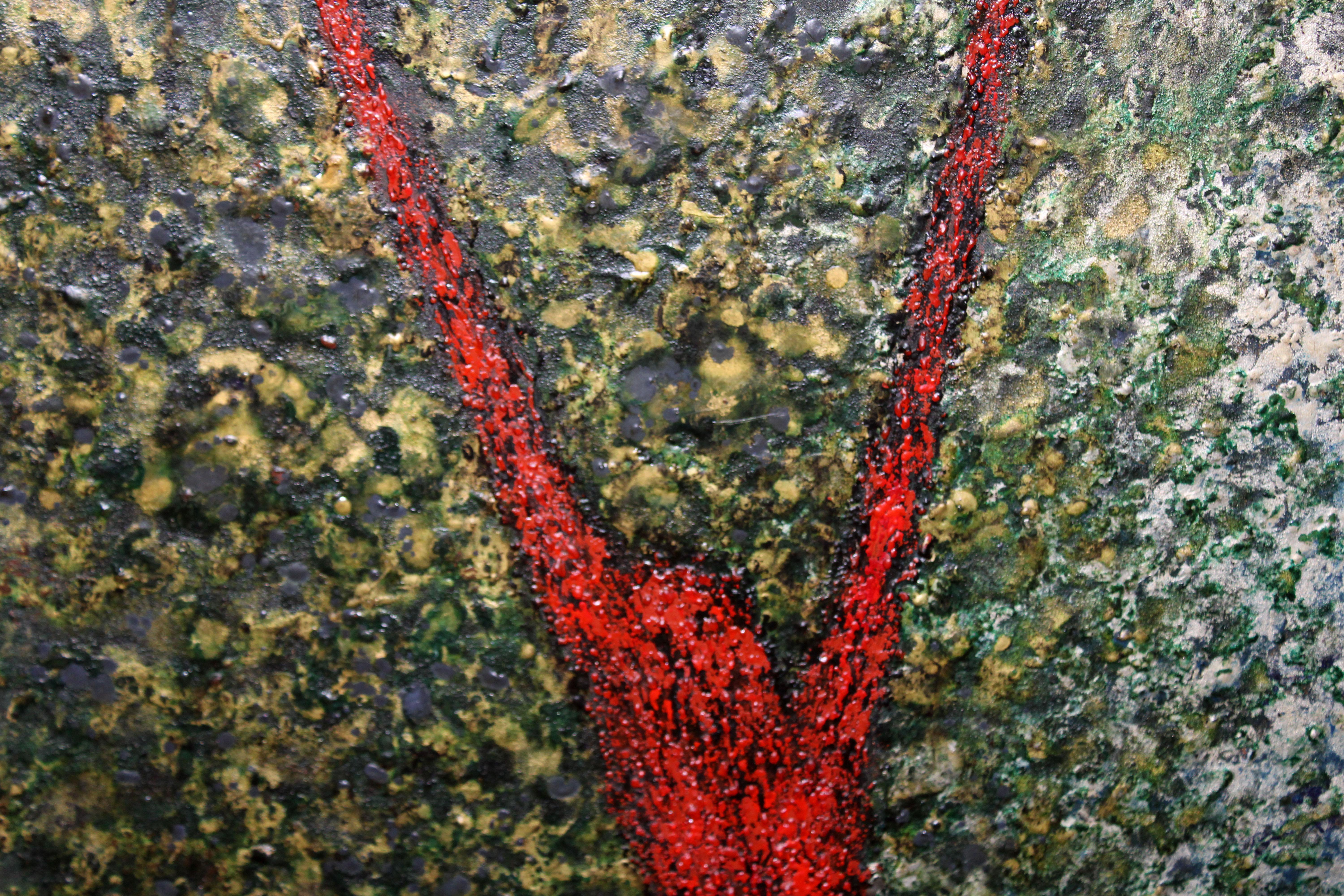 Pintura IX - Óleo sobre tablex - Año 1961 - Abstract Expressionist Painting by Joan Abelló Martín