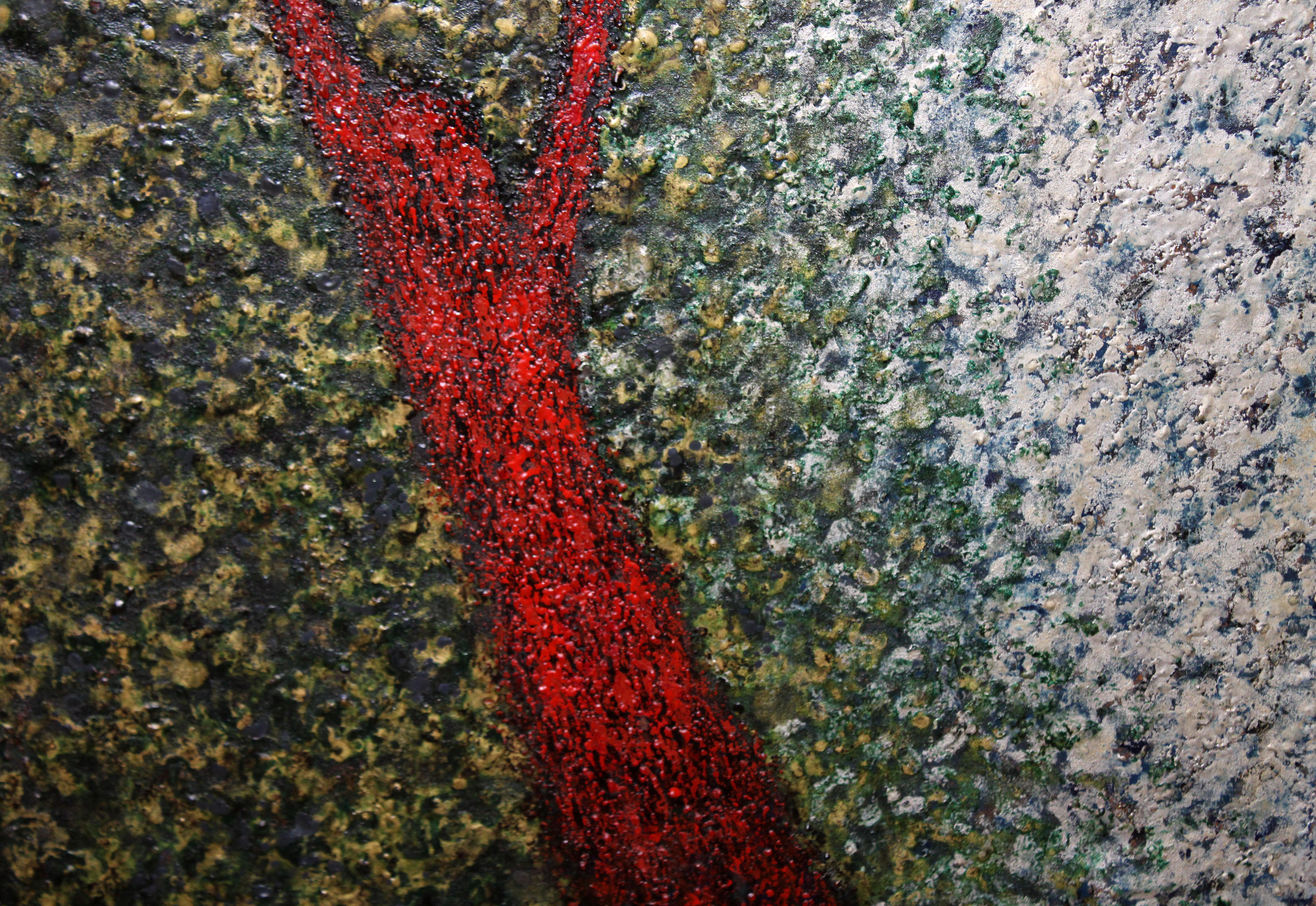 Pintura IX - Óleo sobre tablex - Año 1961 - Black Abstract Painting by Joan Abelló Martín