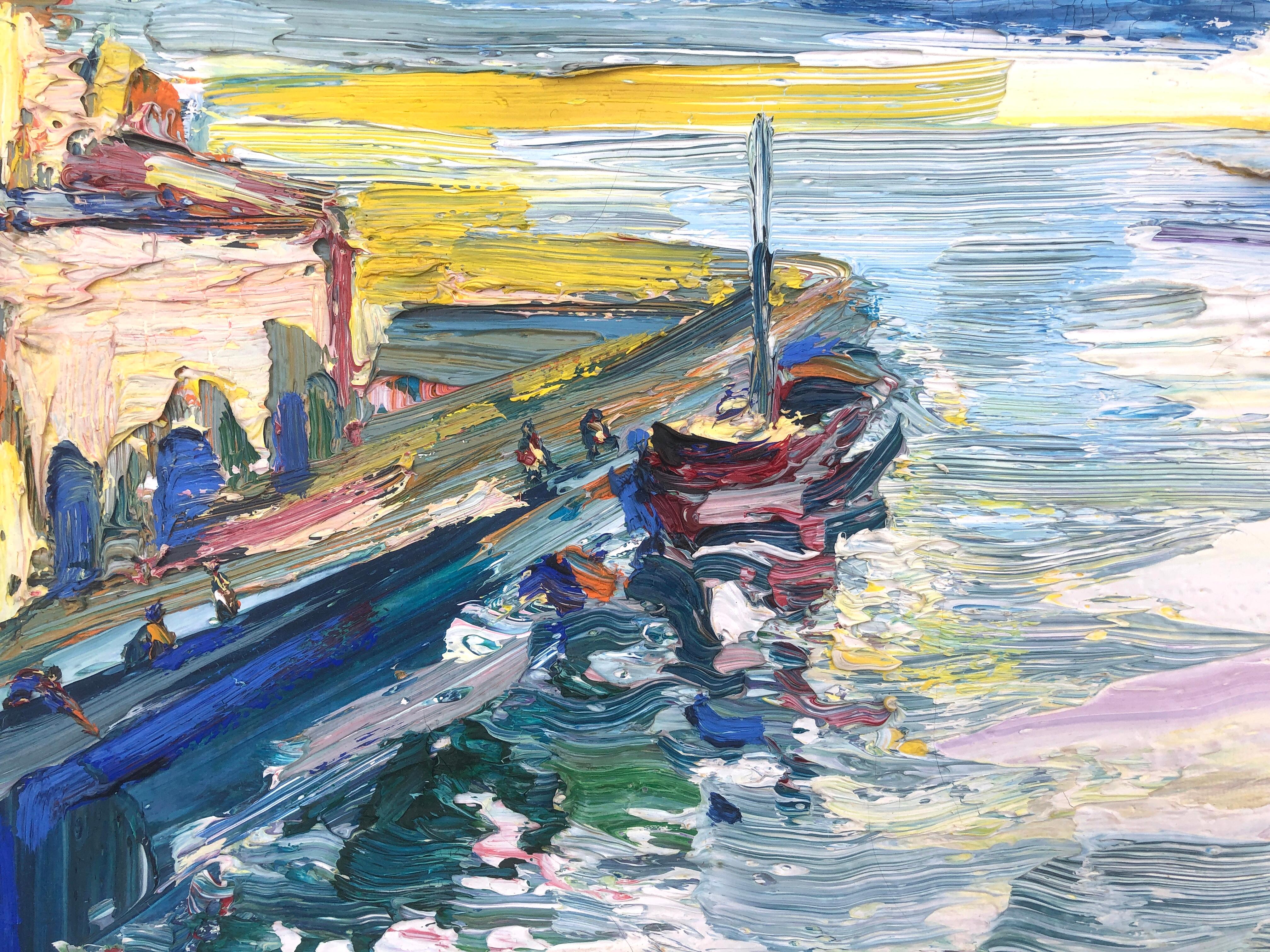Joan Abello Cadaques original oil canvas painting Spanish seascape For Sale 2