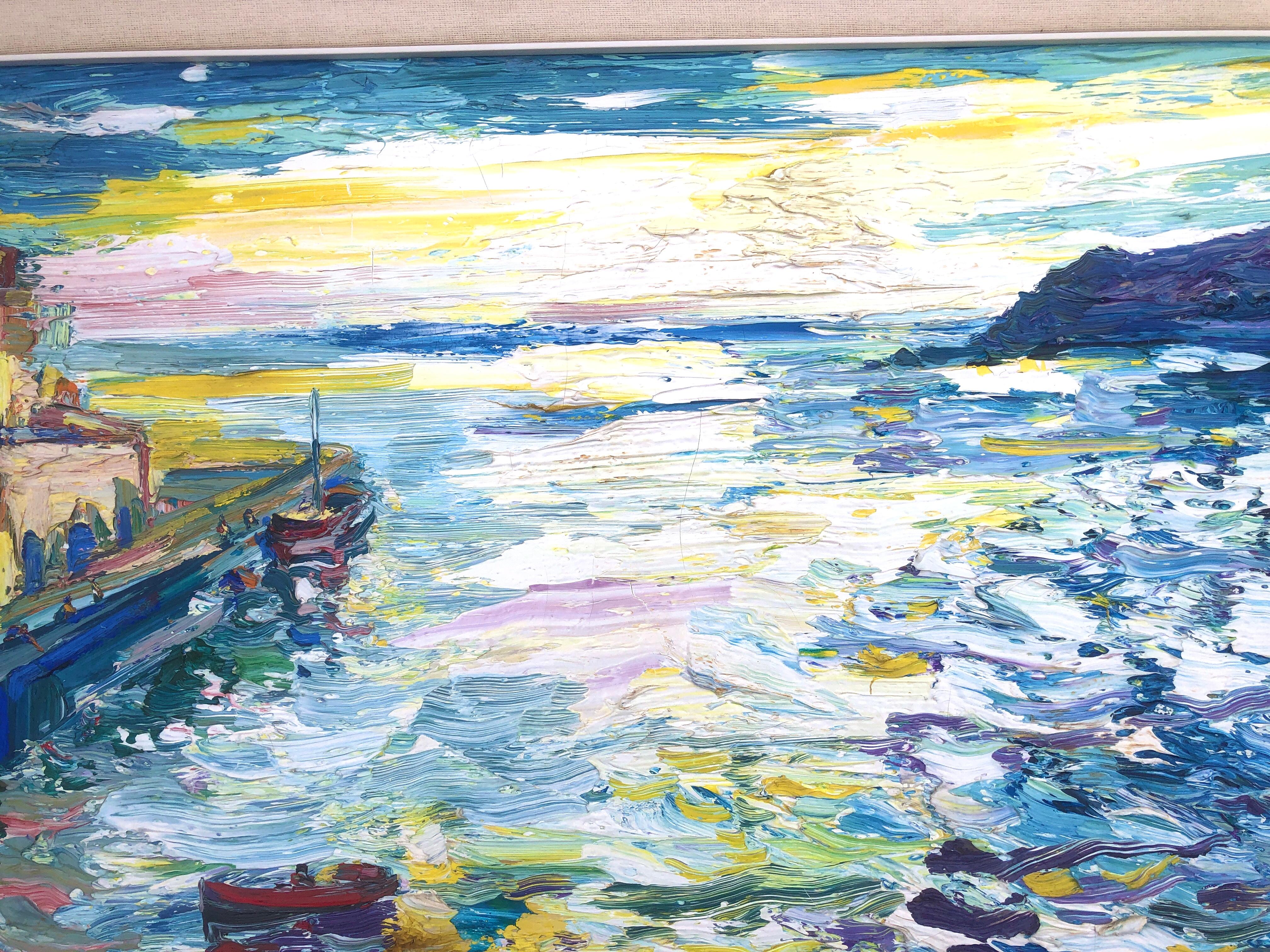 Joan Abello Cadaques original oil canvas painting Spanish seascape For Sale 3