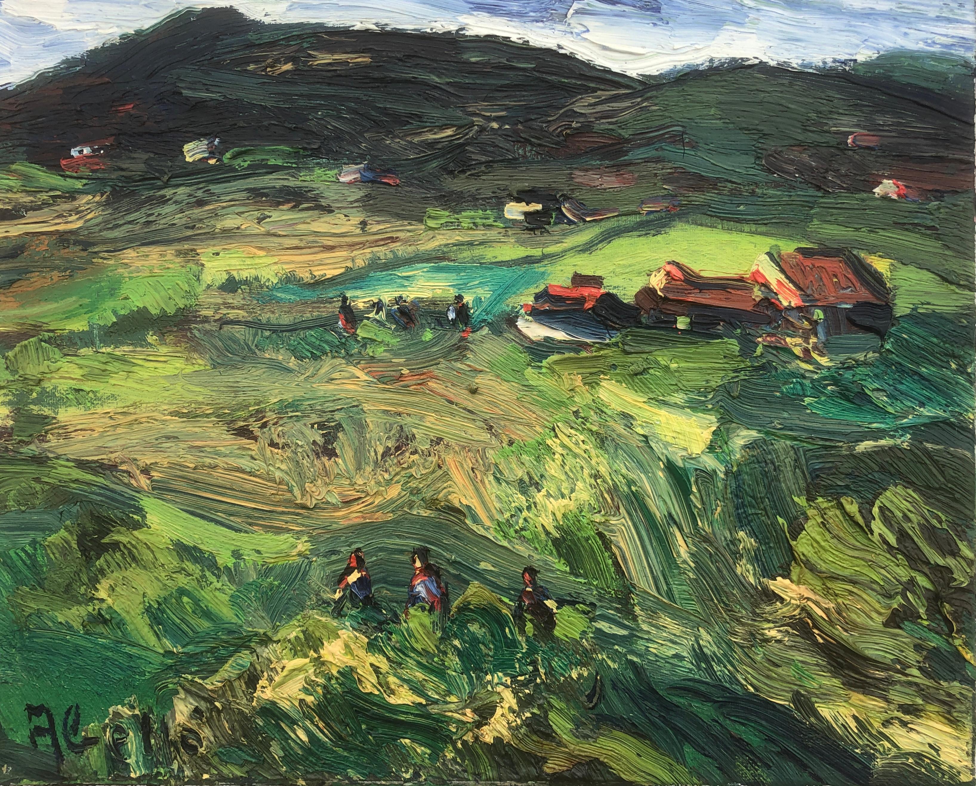 Joan Abello Prat Landscape Painting - Joan Abello landscape original oil canvas painting Spanish Spain