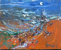 Sitges Strand Barcelona Spanien mediterrane Meereslandschaft Öl auf Leinwand Gemälde