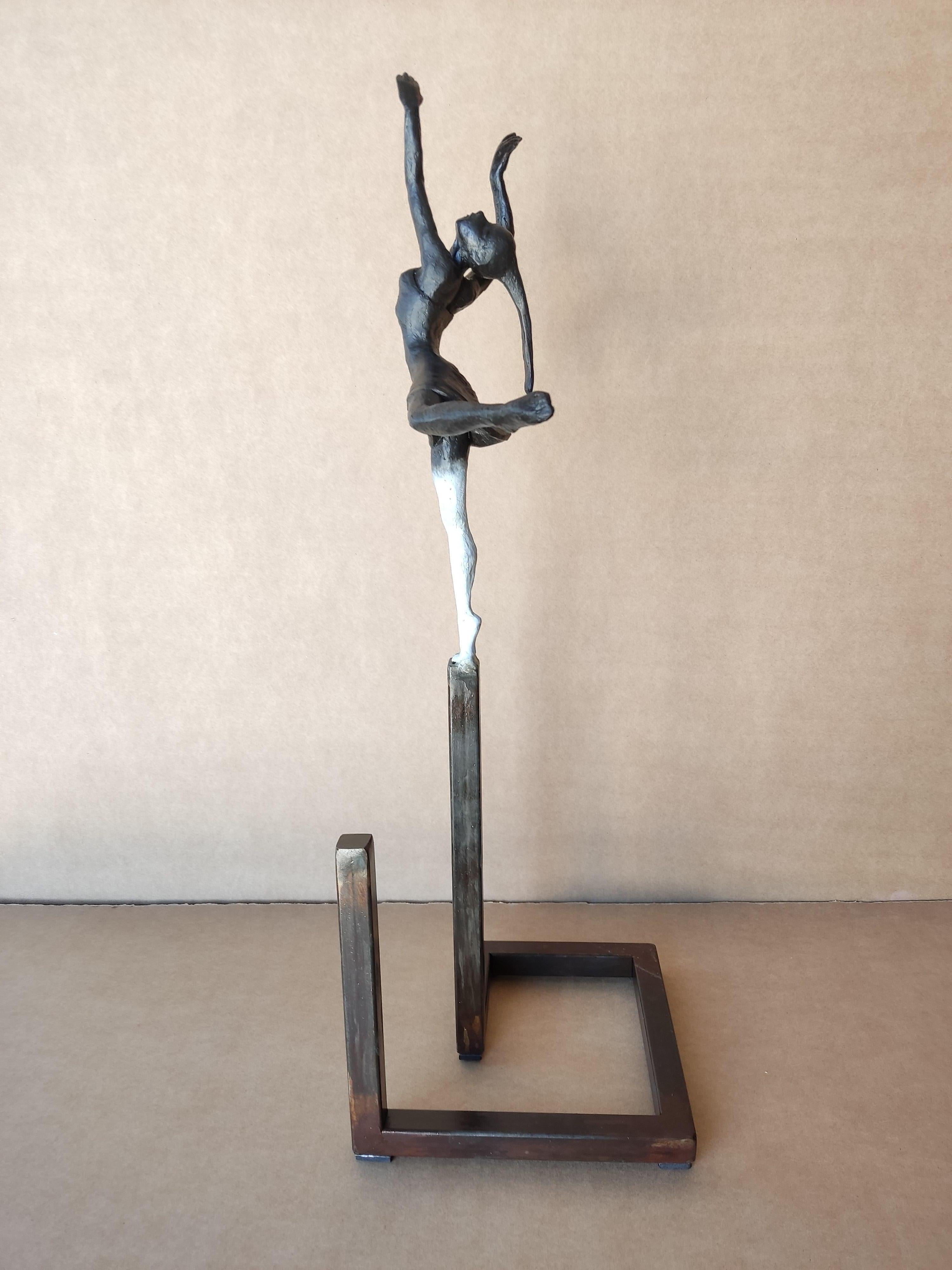 Joan Artigas Planas Figurative Sculpture - "Alicia Graf 22" contemporary bronze table sculpture figurative dancing elegance