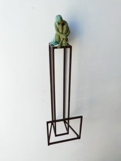 "Dreamy" contemporary bronze table mural sculpture figurative girl freedom dream