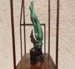 "Reflex" contemporary bronze table wall sculpture figurative dynamic energy