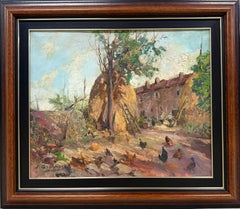 Dipinto a olio impressionista raffigurante un paesaggio rurale catalano sul Mediterraneo – Arte spagnola