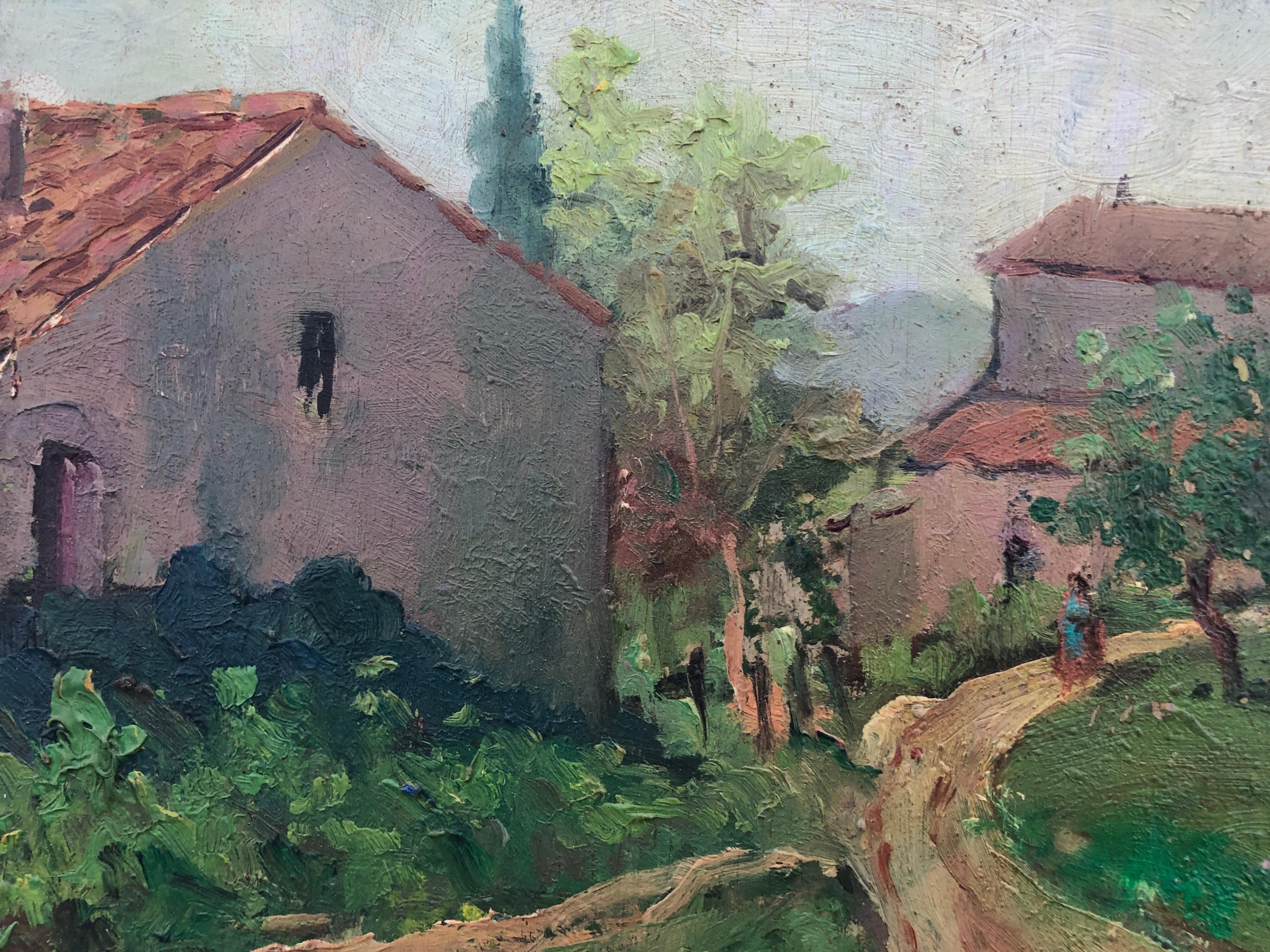 Rural Landscape oil on board painting Spain spanish european art 1