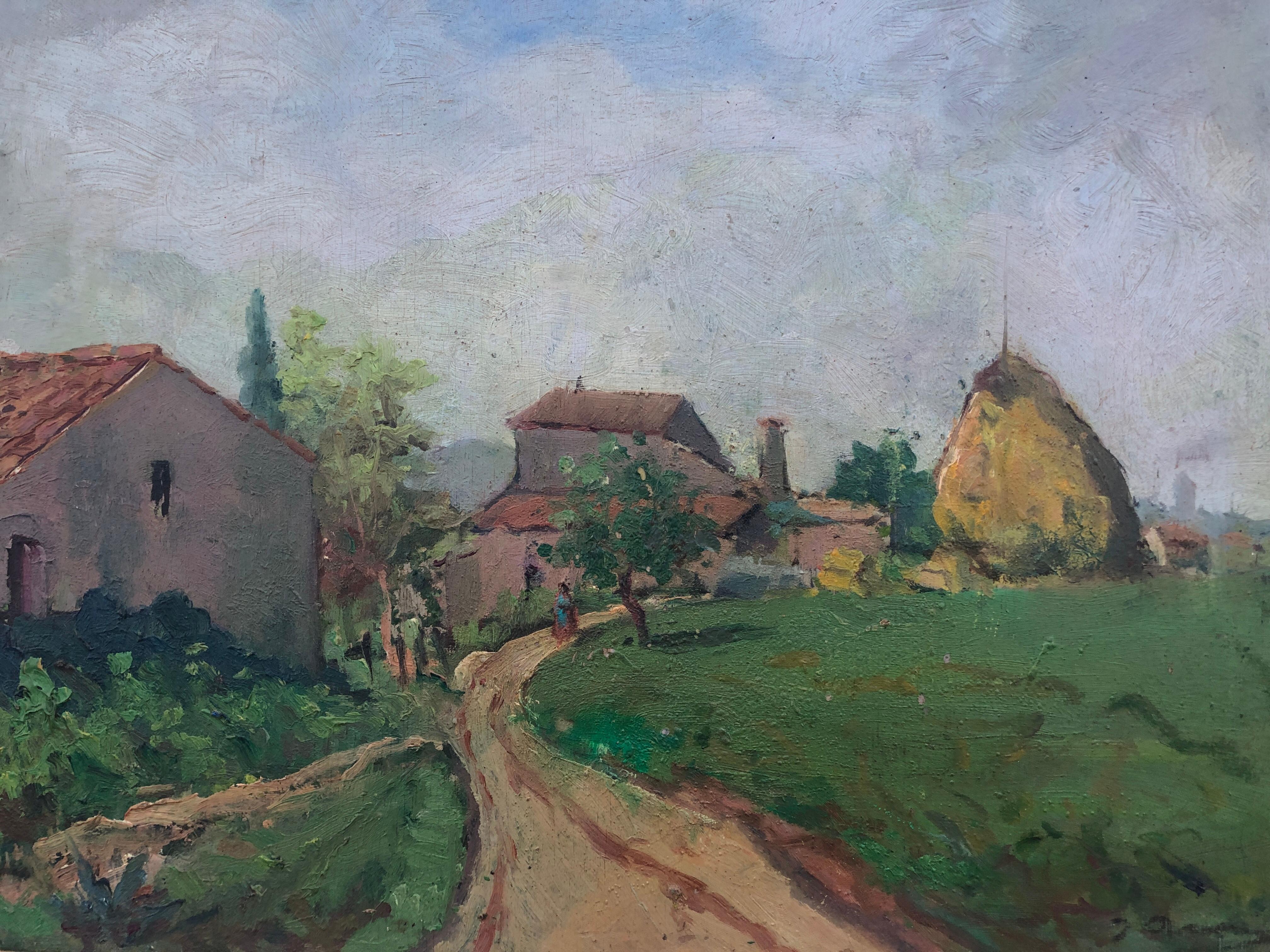 Rural Landscape oil on board painting Spain spanish european art 2
