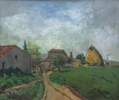 Rural Landscape oil on board painting Spain spanish european art