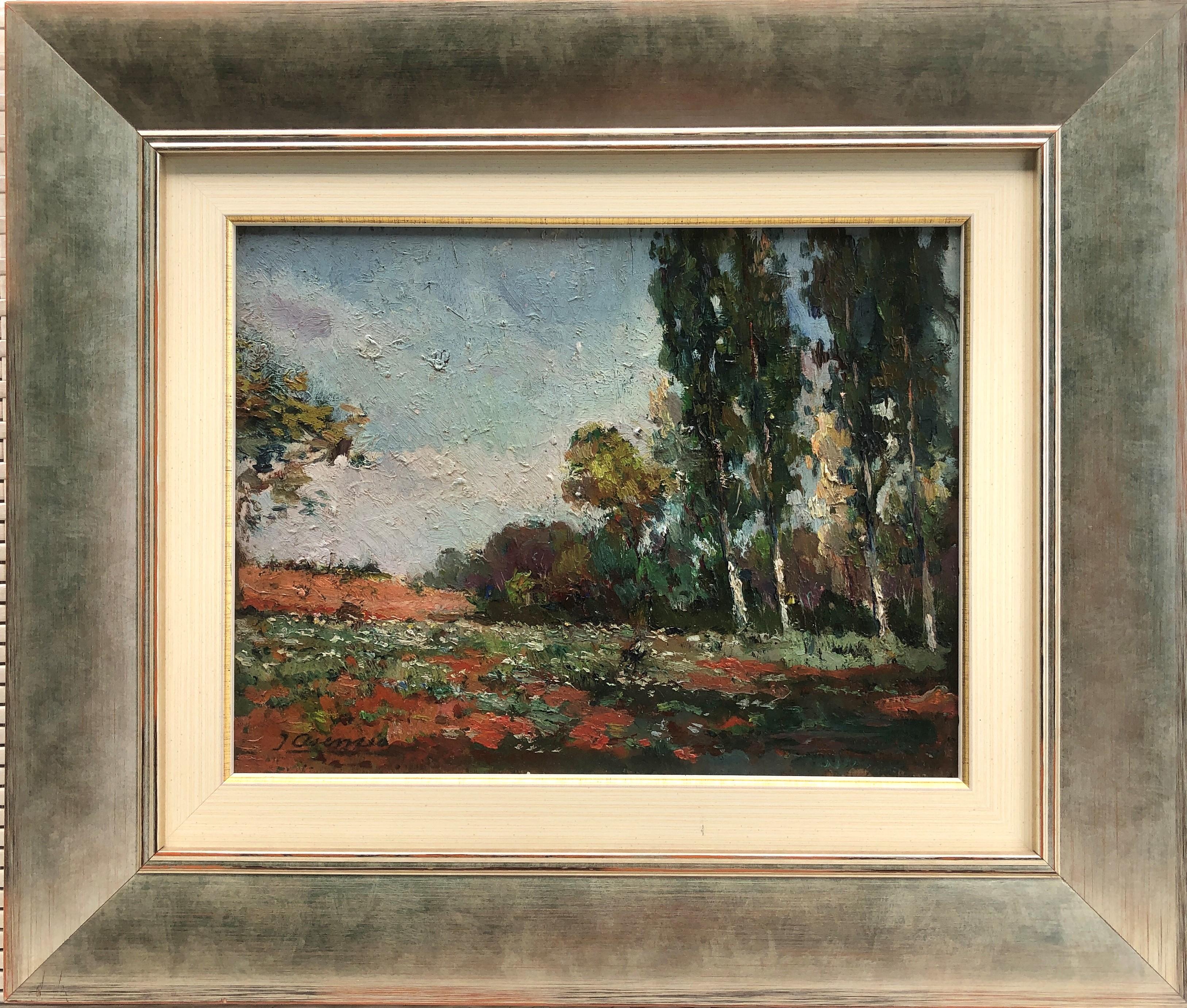 Spanish landscape Spain oil on board painting - Painting by Joan Asensio Marine