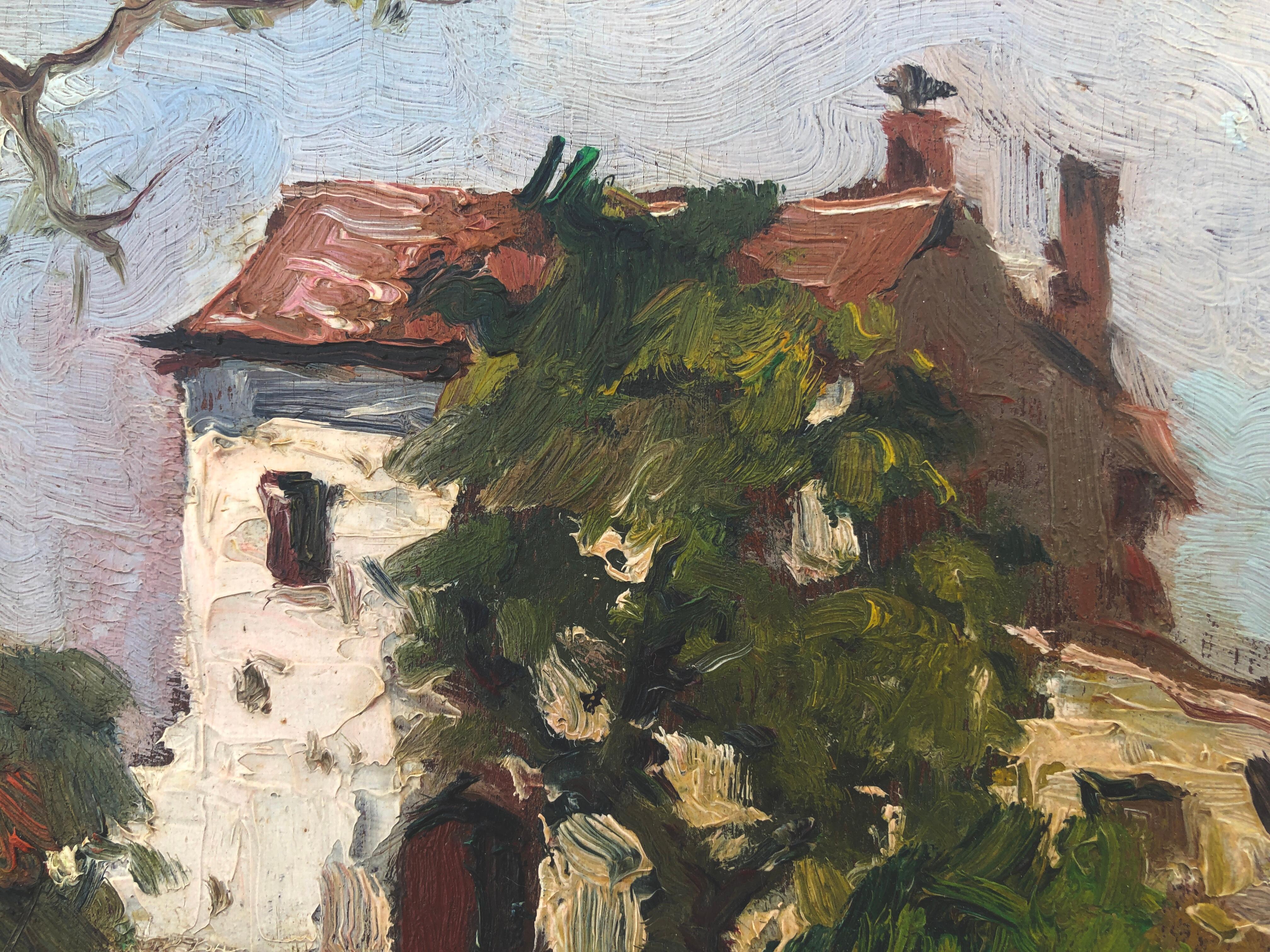 Vilanova i la Geltru Spain oil on board painting spanish landscape impresionist 1