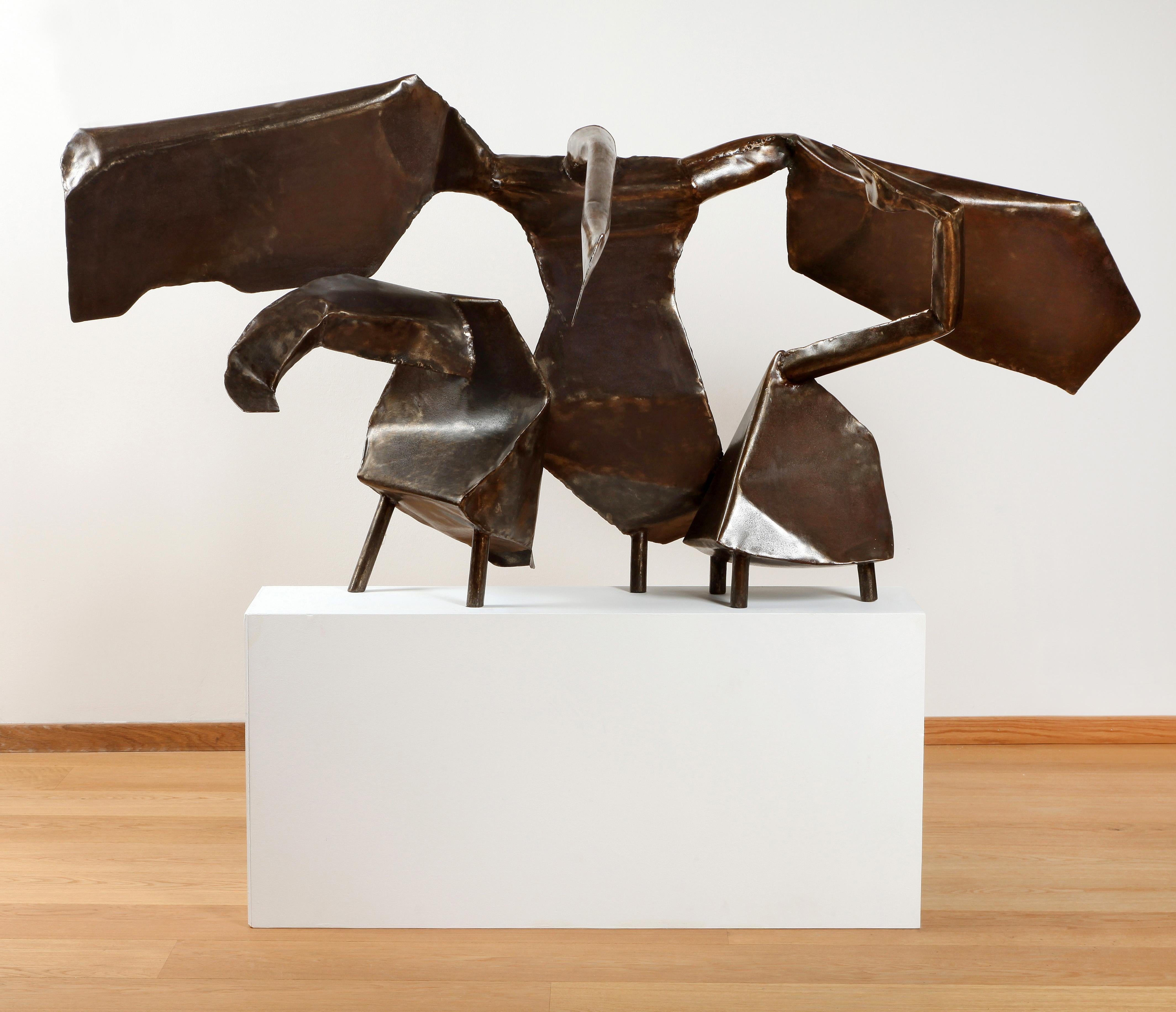 3 Schwäne Große Eisenskulptur von Joan Augusta Munro Moore, 1970