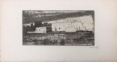 Landscape engraving print