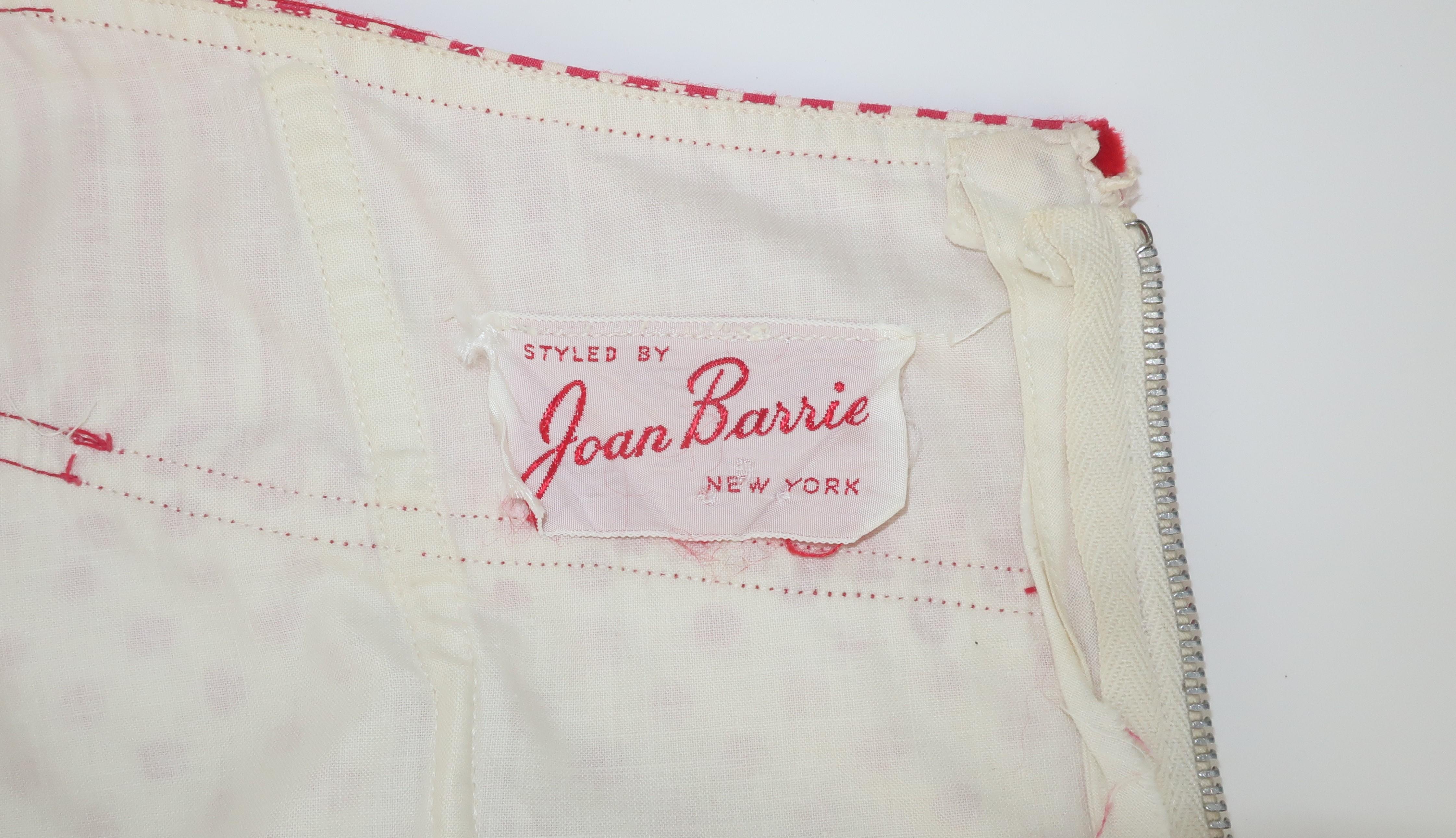 Joan Barrie Rot-Weißes Trägerkleid im Pin-Up-Stil, 1950er Jahre im Angebot 4