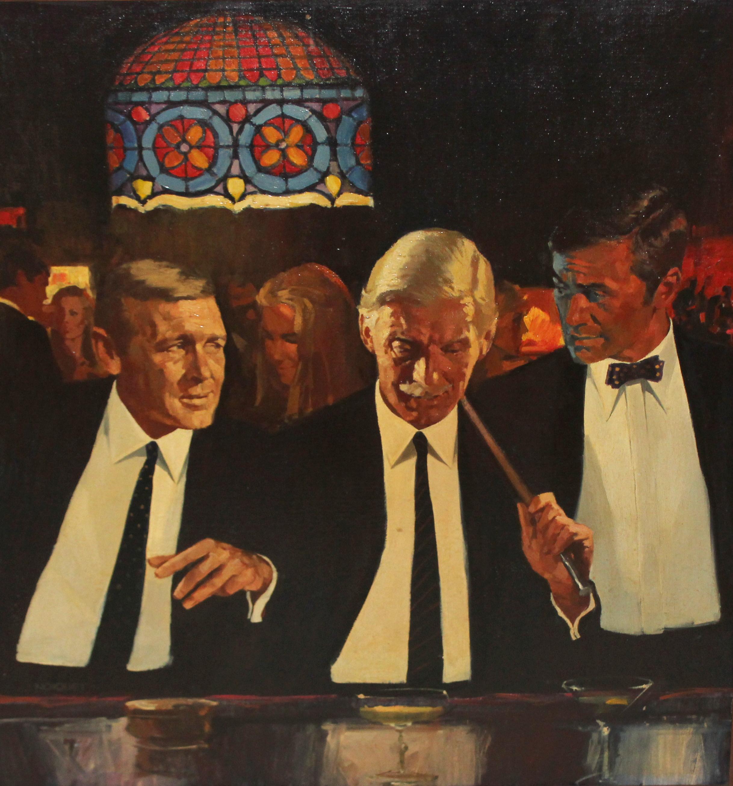 Joan Beltran Bofill  Figurative Painting – Joan Beltrán Bofill -NOIQUET- Caballeros en el club de billar