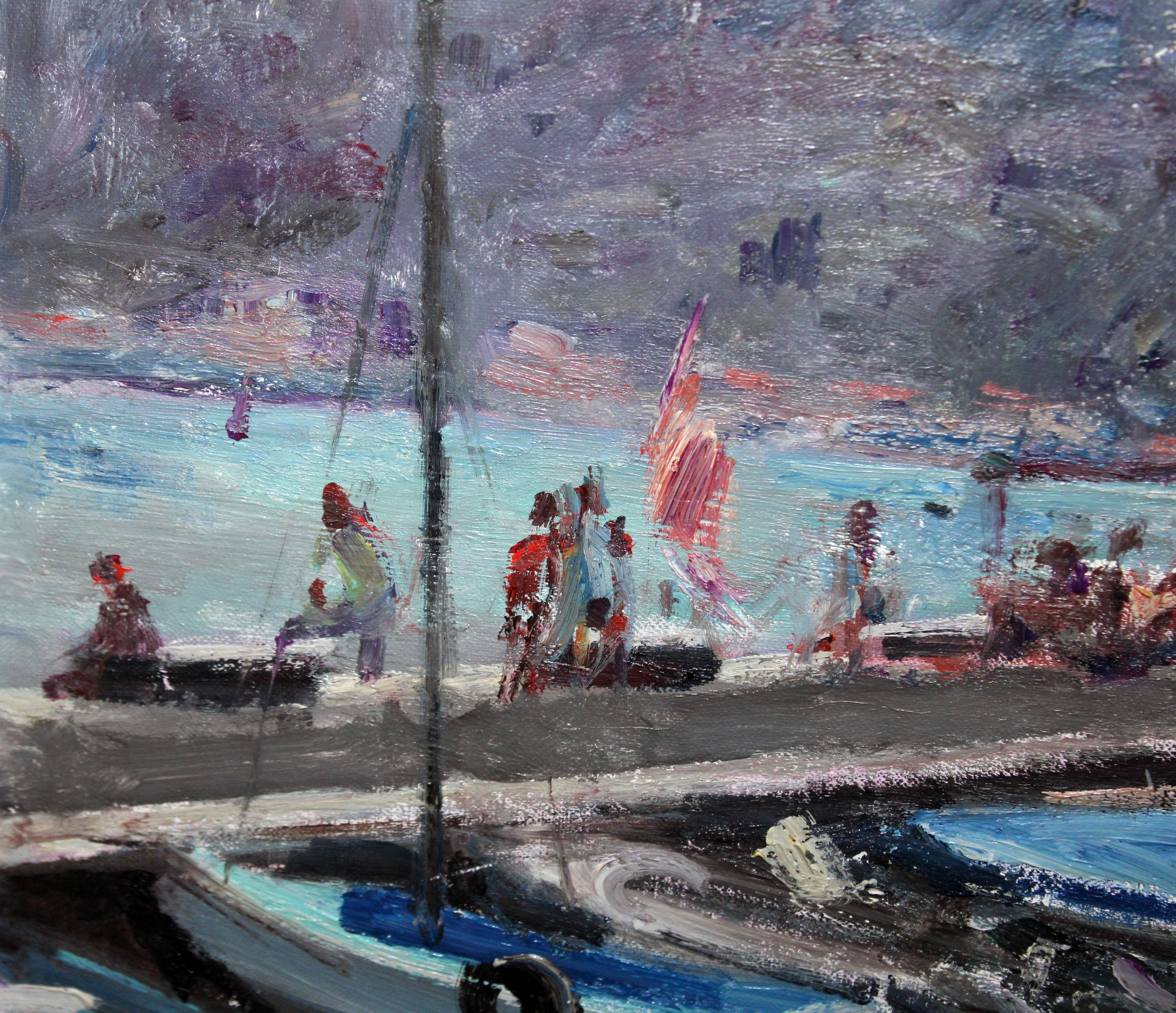 Óleo sobre tela - Puerto de Soller (Mallorca) en vente 2