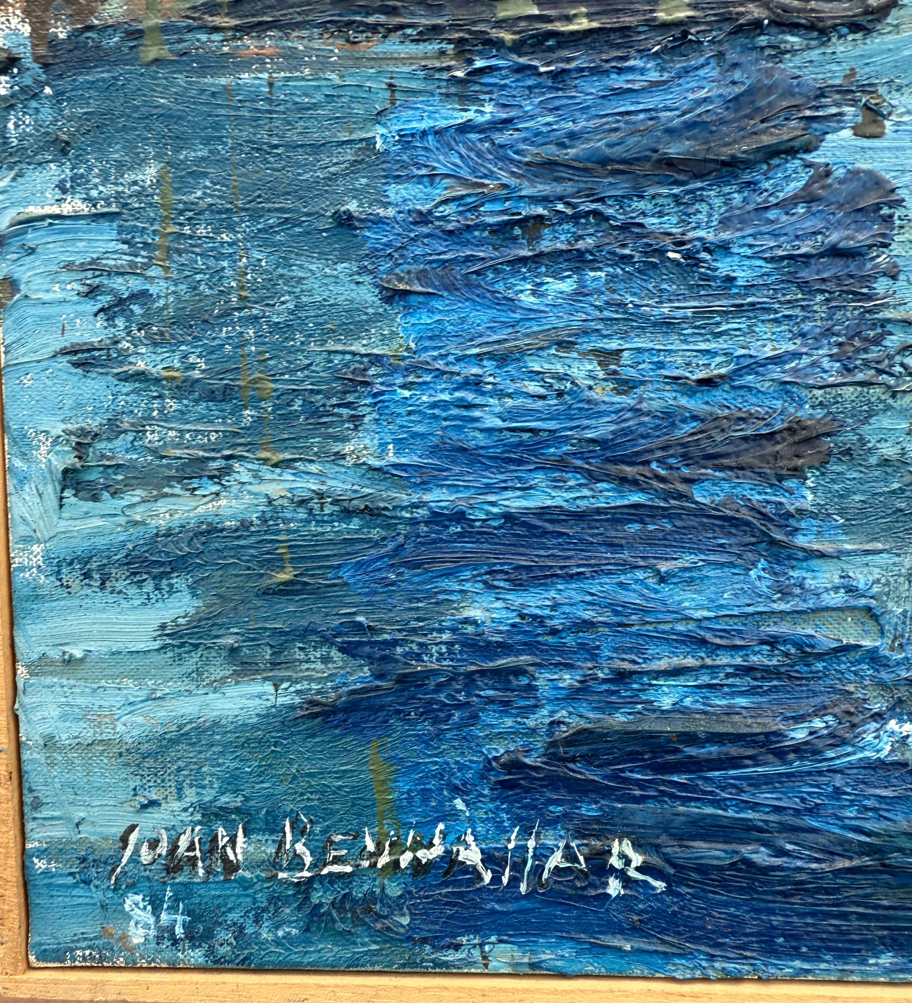 Man Emerging from the Water oil on canvas painting expressionst art - Painting by Joan Bennassar