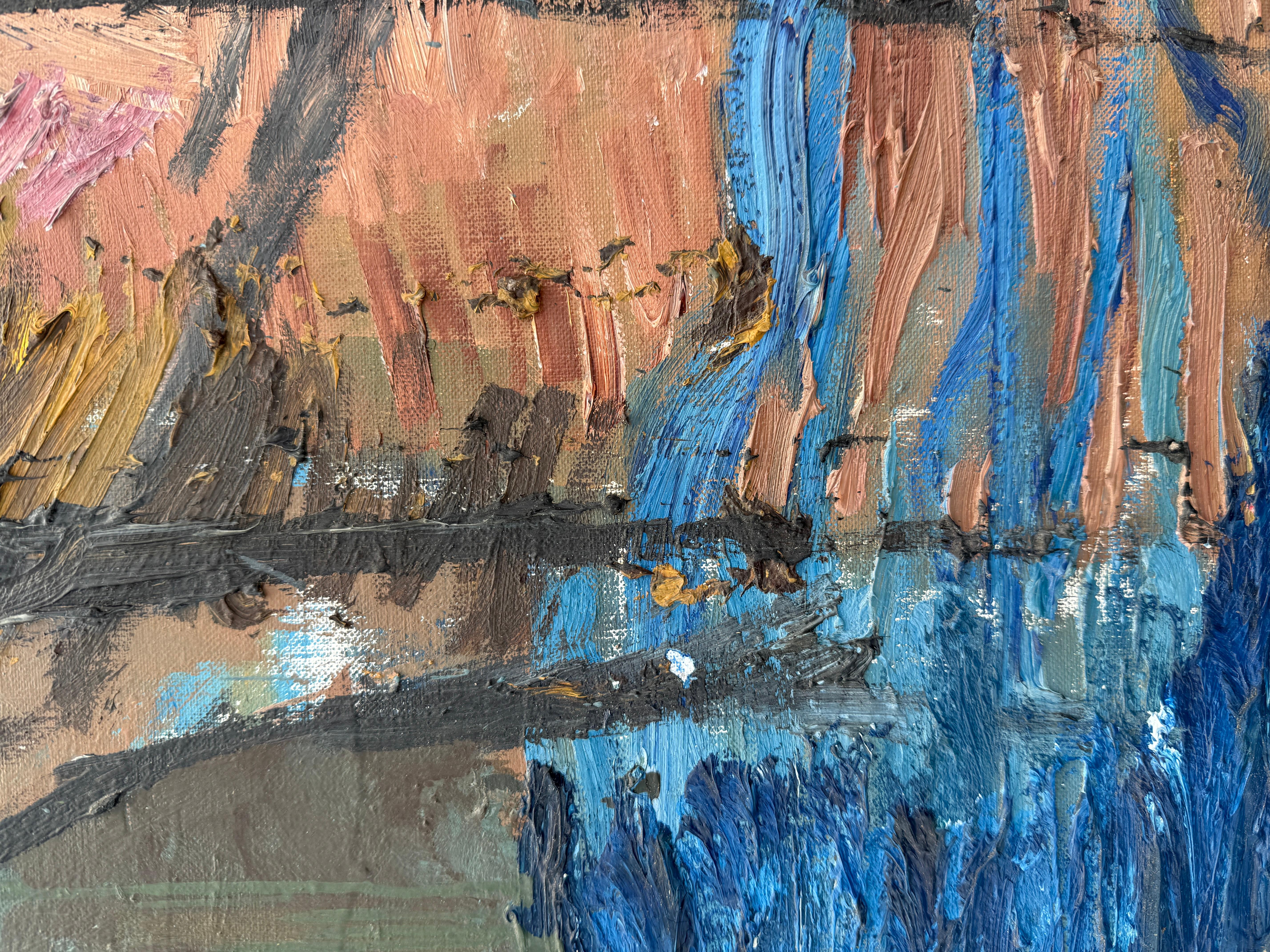 Man Emerging from the Water oil on canvas painting expressionst art - Expressionist Painting by Joan Bennassar