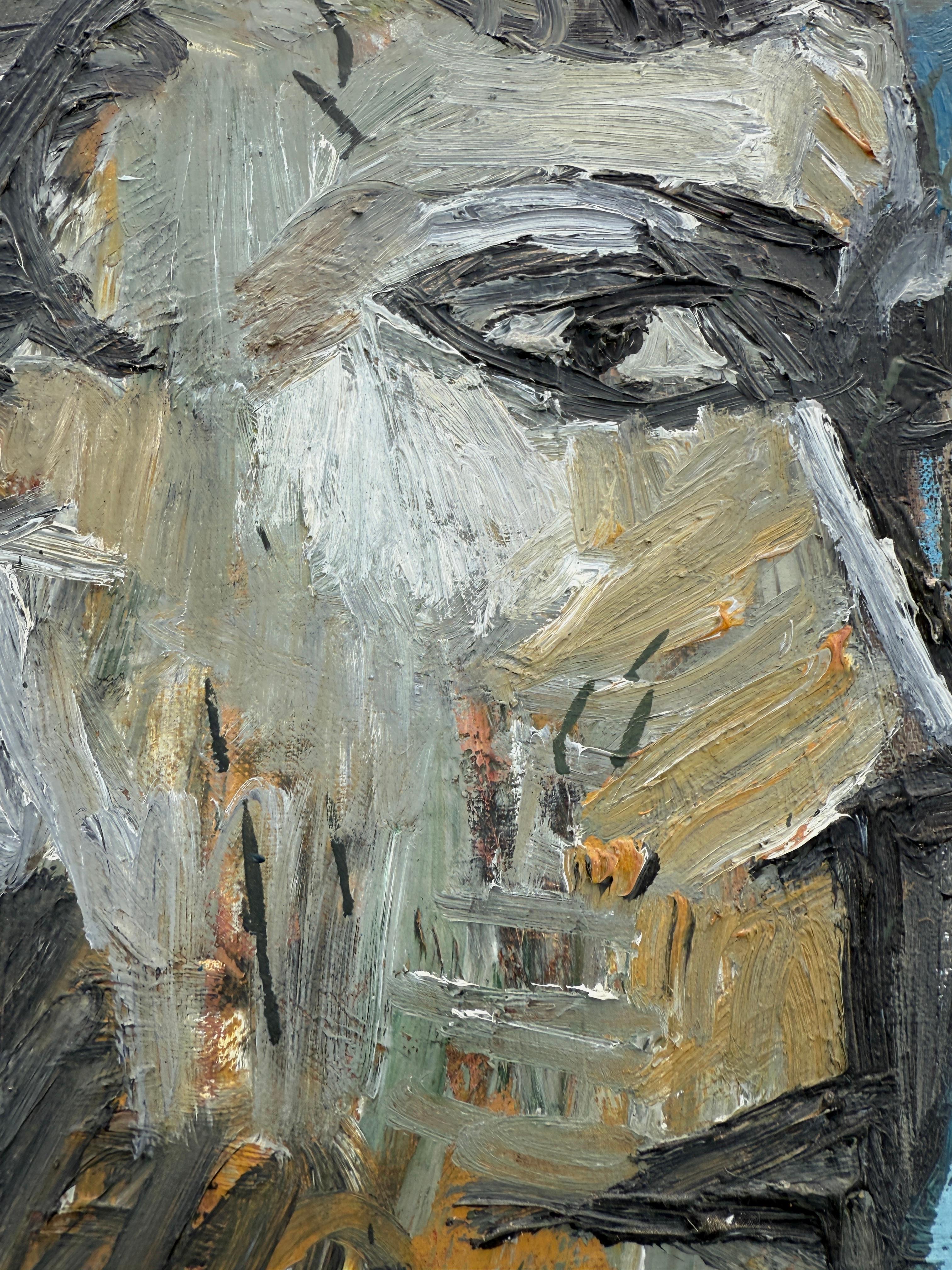 Man Emerging from the Water oil on canvas painting expressionst art For Sale 2