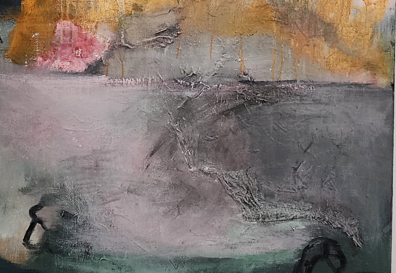 Ahead of the Storm, Mixed Media,  Abstract  Expressionism 40 x 30 , Movement - Painting by Joan Bohn