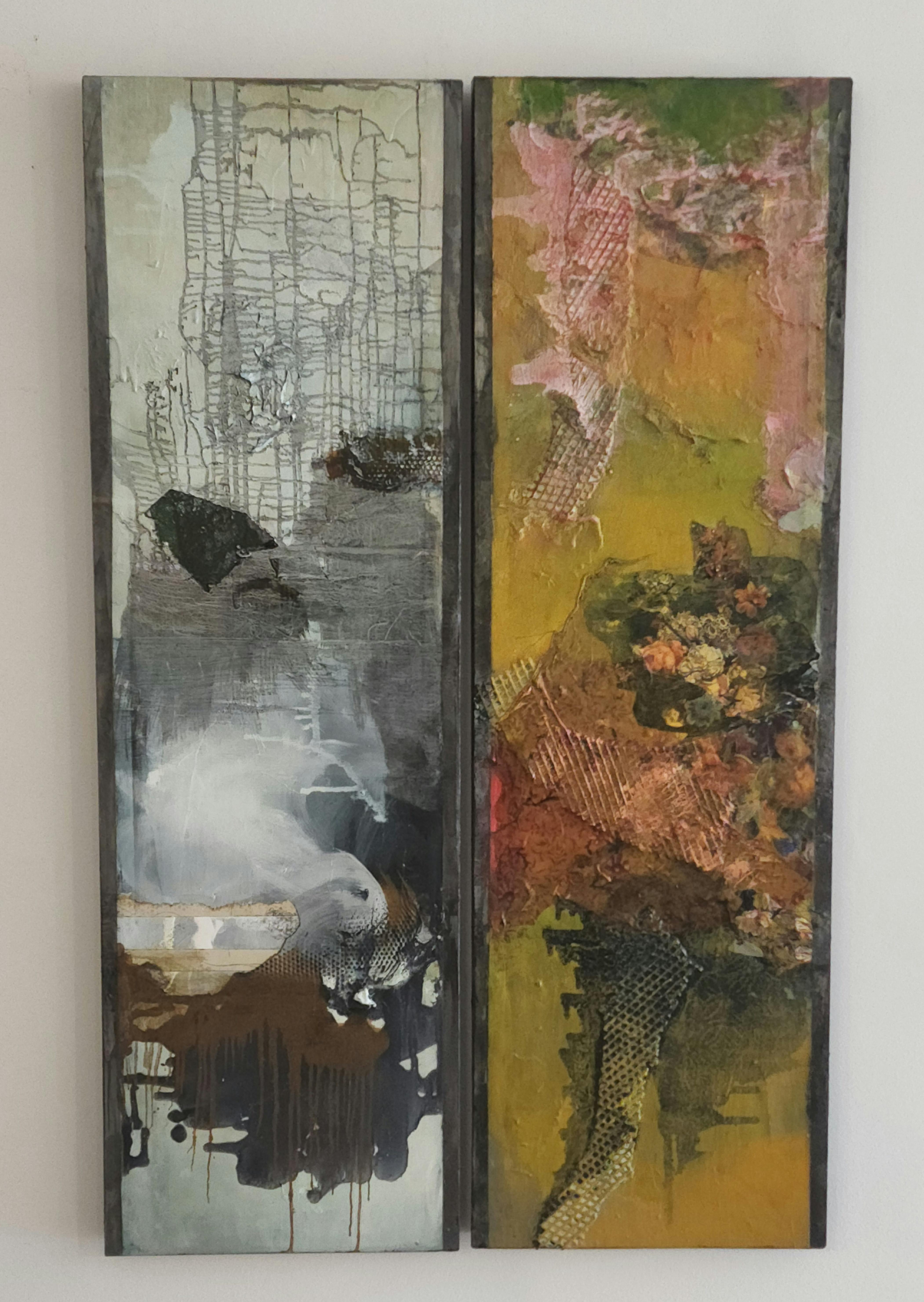 The Four Seasons, Mixed Media, Four Panels each 48 x 15, Abstract  Expressionism 2