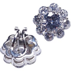 Joan Boyce Diamant-Simulant Weißgold vergoldet Clip-On Cluster Ohrstecker