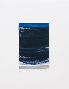 Série d'œuvres d'art abstrait Ocean #1 Bleus, techniques mixtes, huile, papier, art contemporain