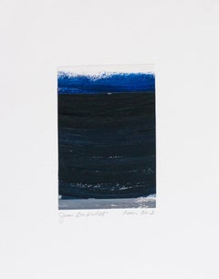 Série d'œuvres d'art abstrait Ocean #2 Bleus, techniques mixtes, huile, papier, art contemporain