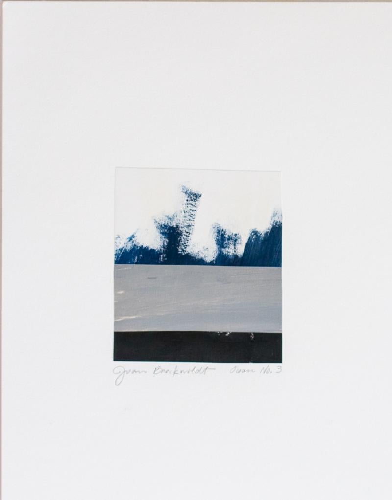 Serie Océano de Arte Abstracto #3 Azules, Técnica Mixta, Óleo, Papel, Arte Contemporáneo en venta 1