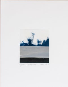 Ocean Serie abstrakter Kunst #3 Blaue, Mischtechnik, Öl, Papier, Zeitgenössische Kunst