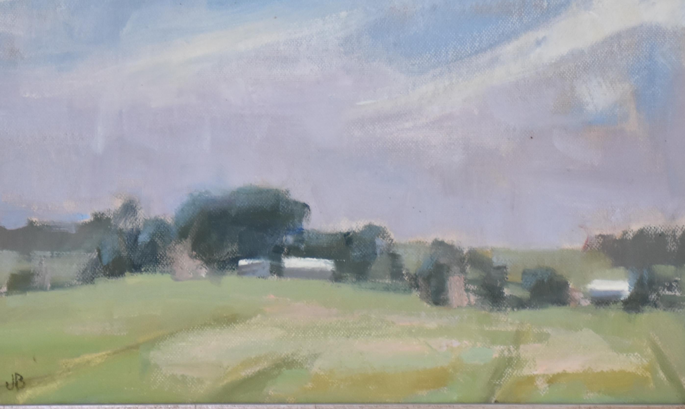 Homestead, paysage texan, 9,5 x 11,5 Huile, livraison gratuite  Hille - Painting de Joan Breckwoldt