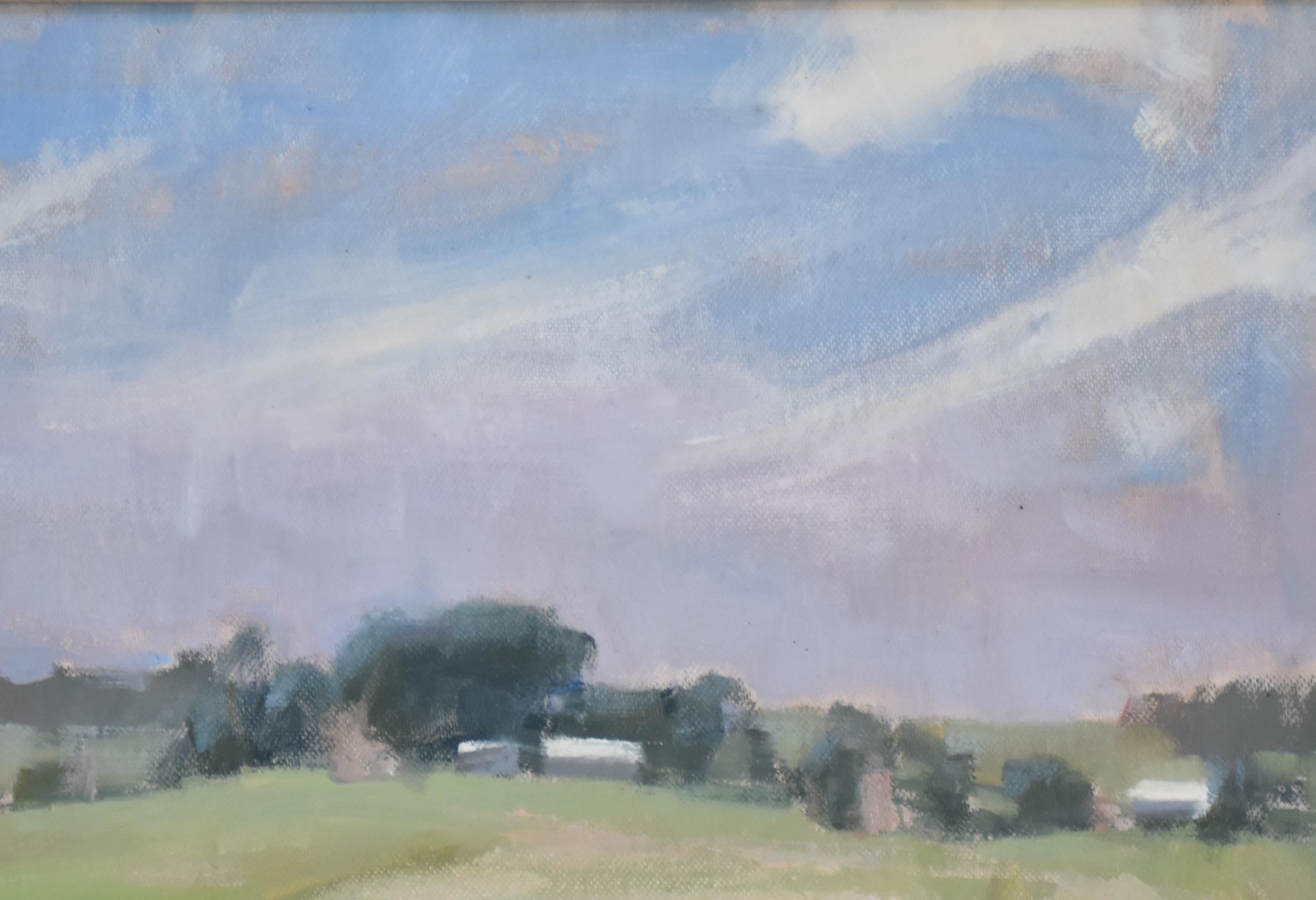 Homestead , Paysage texan, 9,5 x 11,5 Huile, livraison gratuite,  Pays des collines - Impressionnisme américain Painting par Joan Breckwoldt