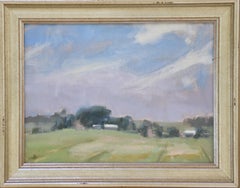 Homestead , Paysage texan, 9,5 x 11,5 Huile, livraison gratuite,  Pays des collines