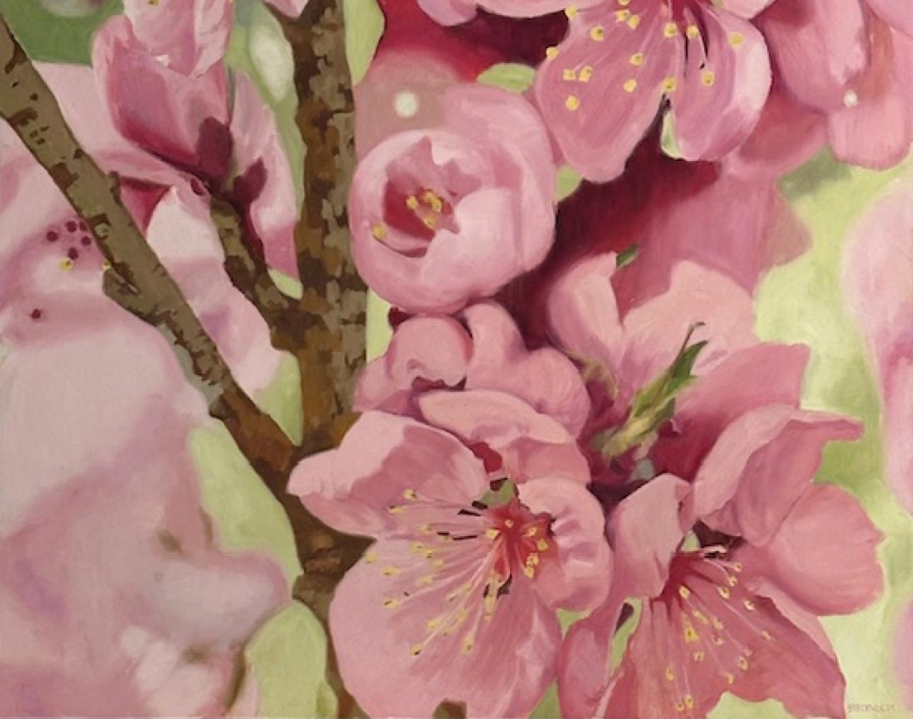 In Bloom 36x 36 Öl auf Birke Tafel Impressionismus  Blumen  Frauen im Kunstgewerbe im Angebot 2