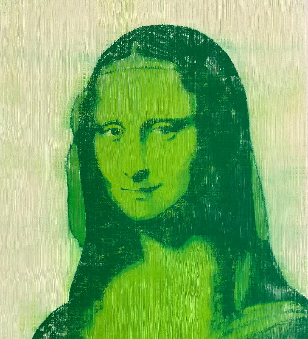 LOOK FOR FREE SHIPPING AT CHECKOUT.

ARTIST EXPLANATION OF THE PAINTINGS:
Mona Lisa iGreen measures  20 x 16