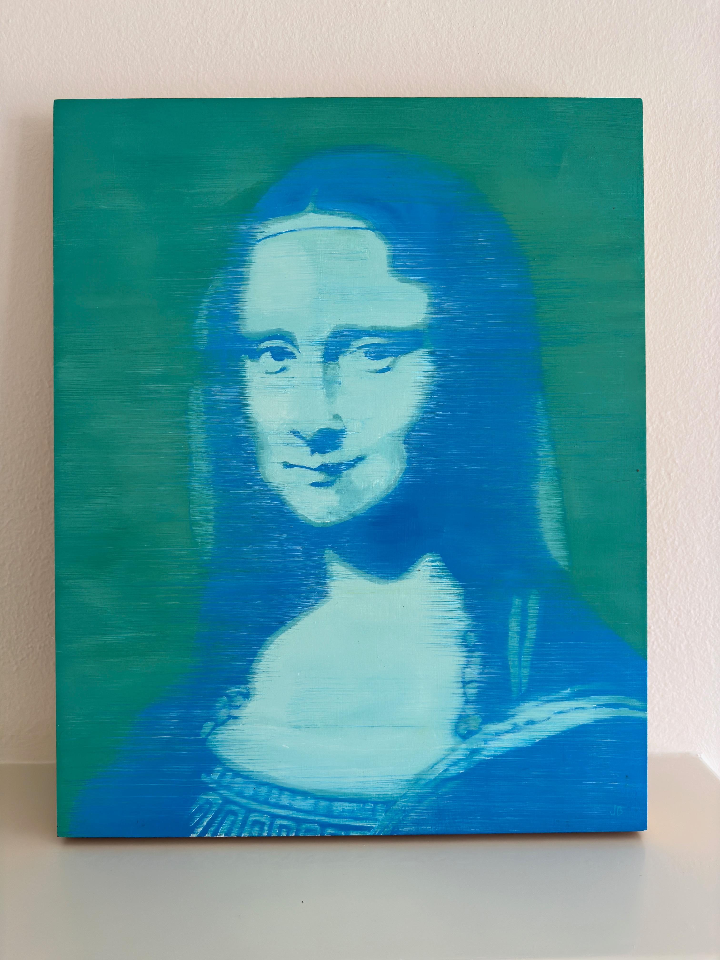 VÉRIFIEZ QUE LA LIVRAISON EST GRATUITE À LA CAISSE.

EXPLICATION DE L'ARTISTE SUR LES PEINTURES :
Mona Lisa en mesures bleues  20 x 16