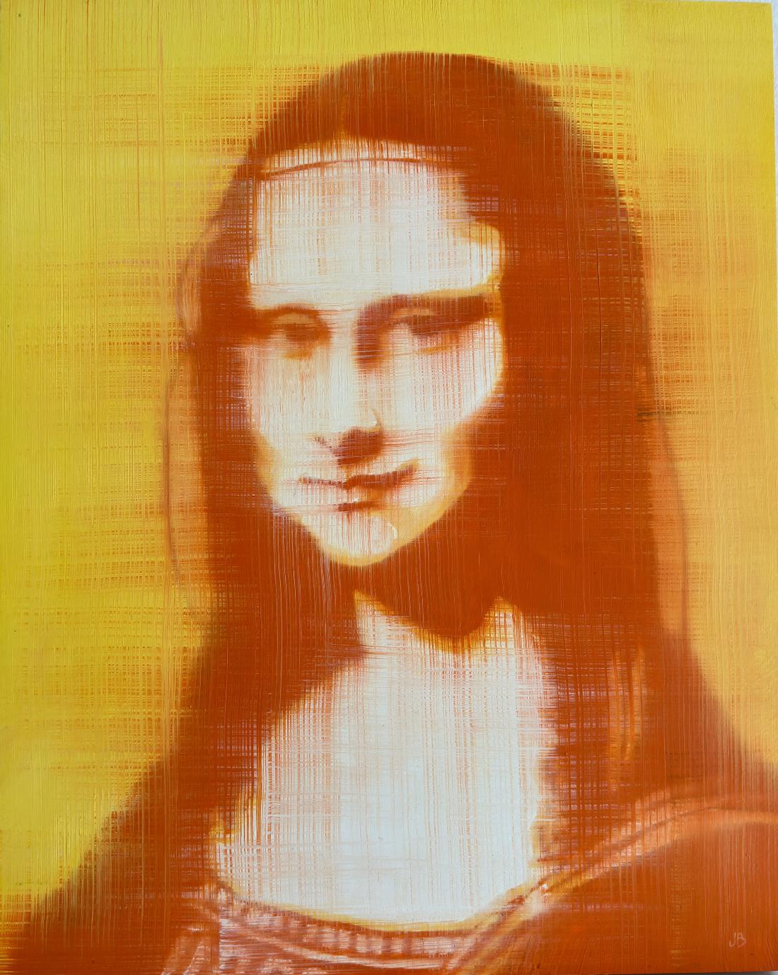 LOOK FOR FREE SHIPPING AT CHECKOUT.

ARTIST EXPLANATION OF THE PAINTINGS:
Mona Lisa Orange  measures  20 x 16