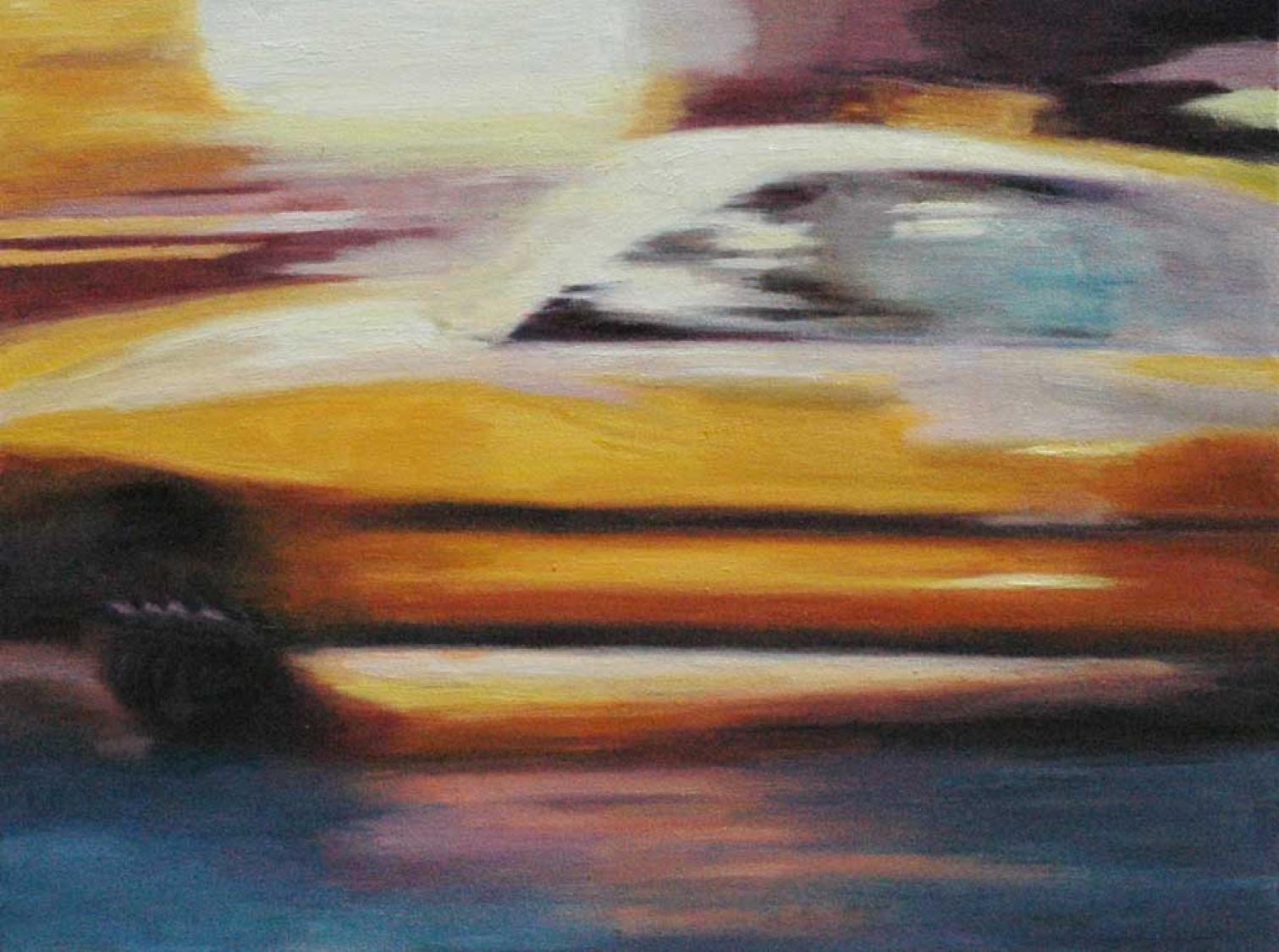 New York City Taxi  Urban Landscape   Wall Street  Contemporary Art  Movement For Sale 1