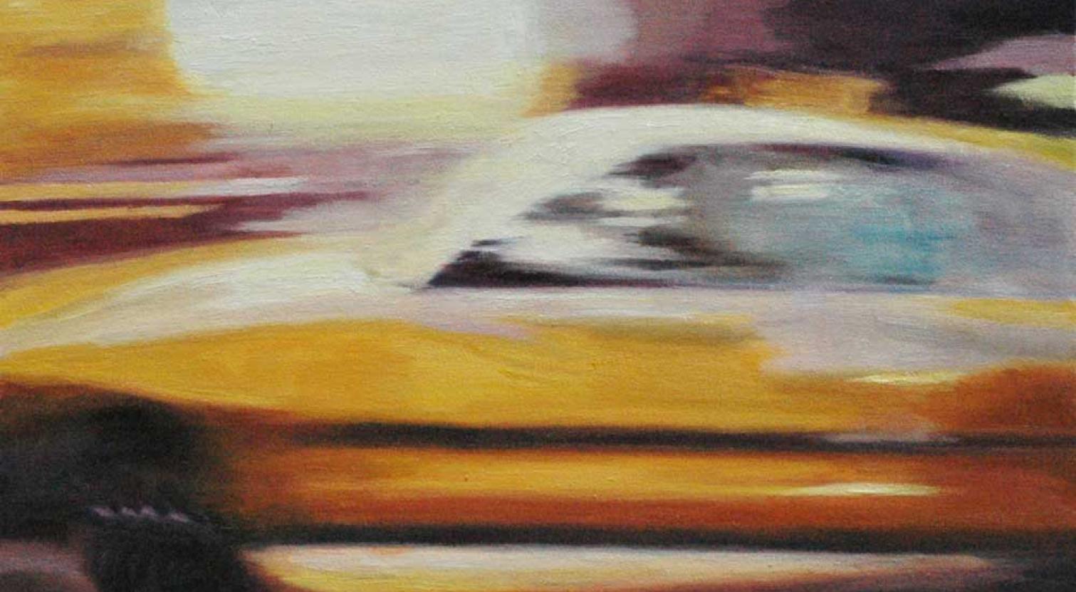 New York City Taxi  Urban Landscape   Wall Street  Contemporary Art  Movement For Sale 3