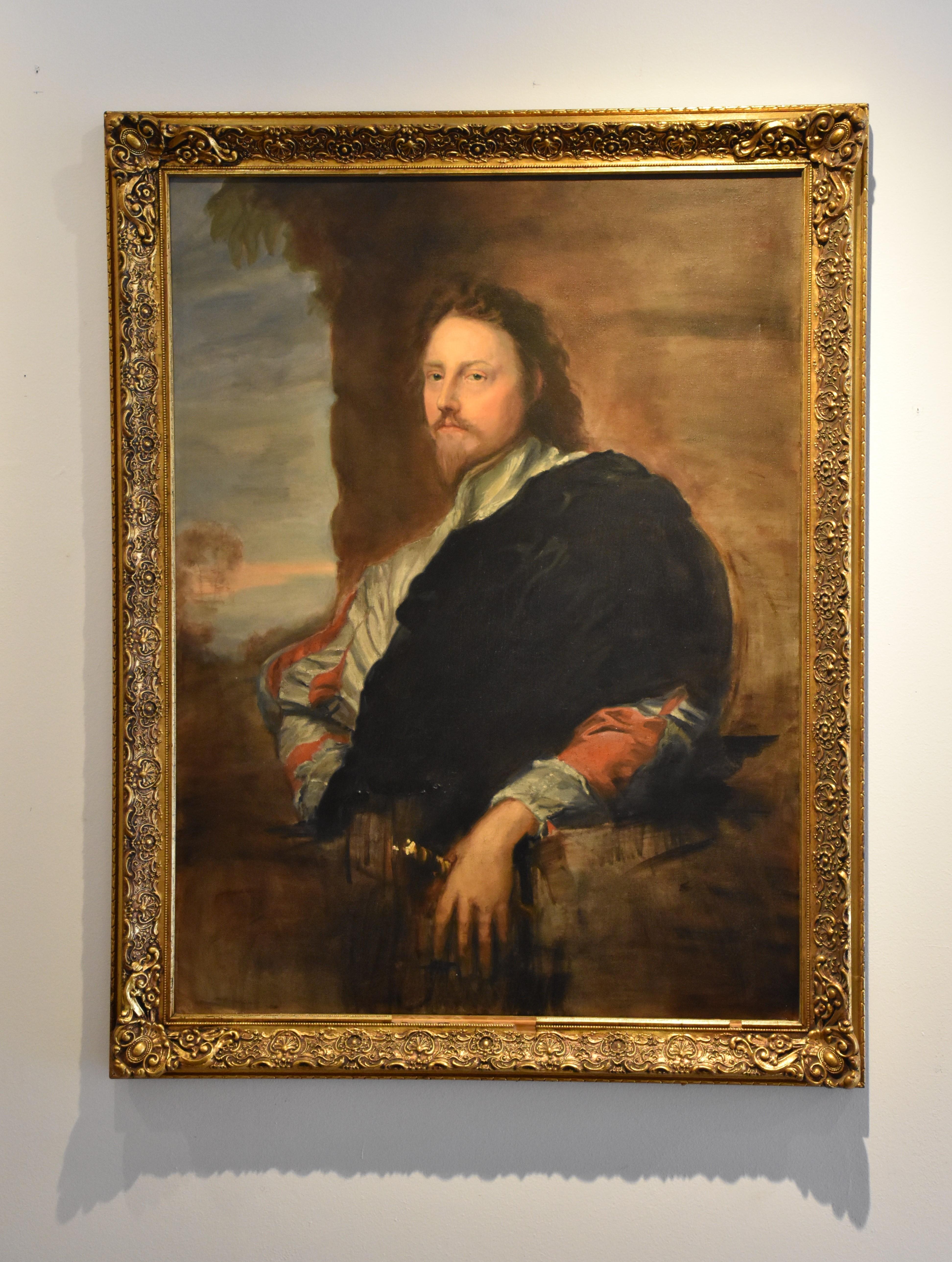 Joan Breckwoldt Portrait Painting - Portrait of Nicolas Lanier after Sir Anthony Van Dyck, Figurative Texas artist