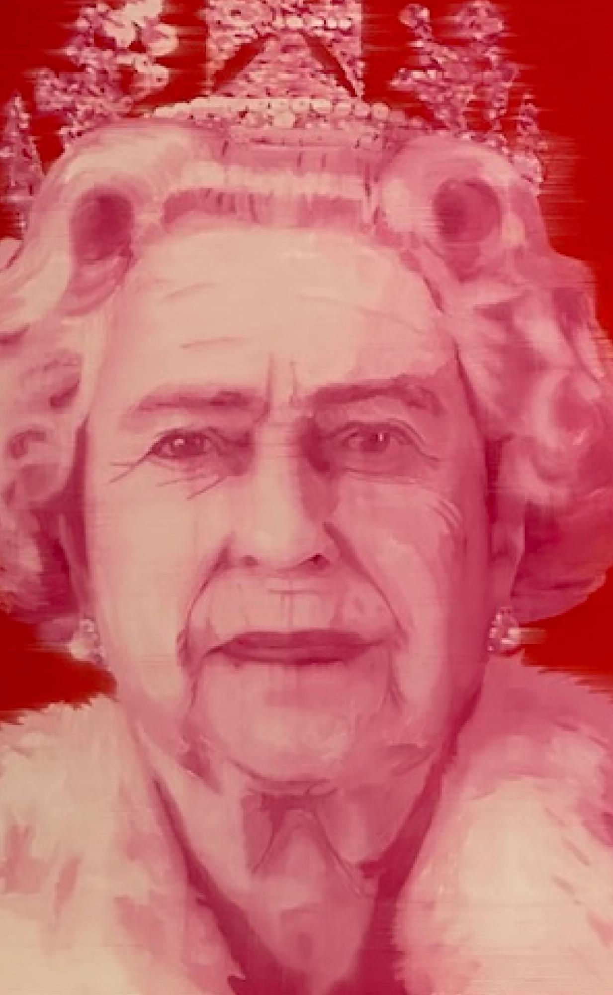 LOOK FOR FREE SHIPPING AT CHECKOUT.

ARTIST EXPLANATION OF THE PAINTINGS:
Queen Elizabeth 2  30”x40” x 1.5