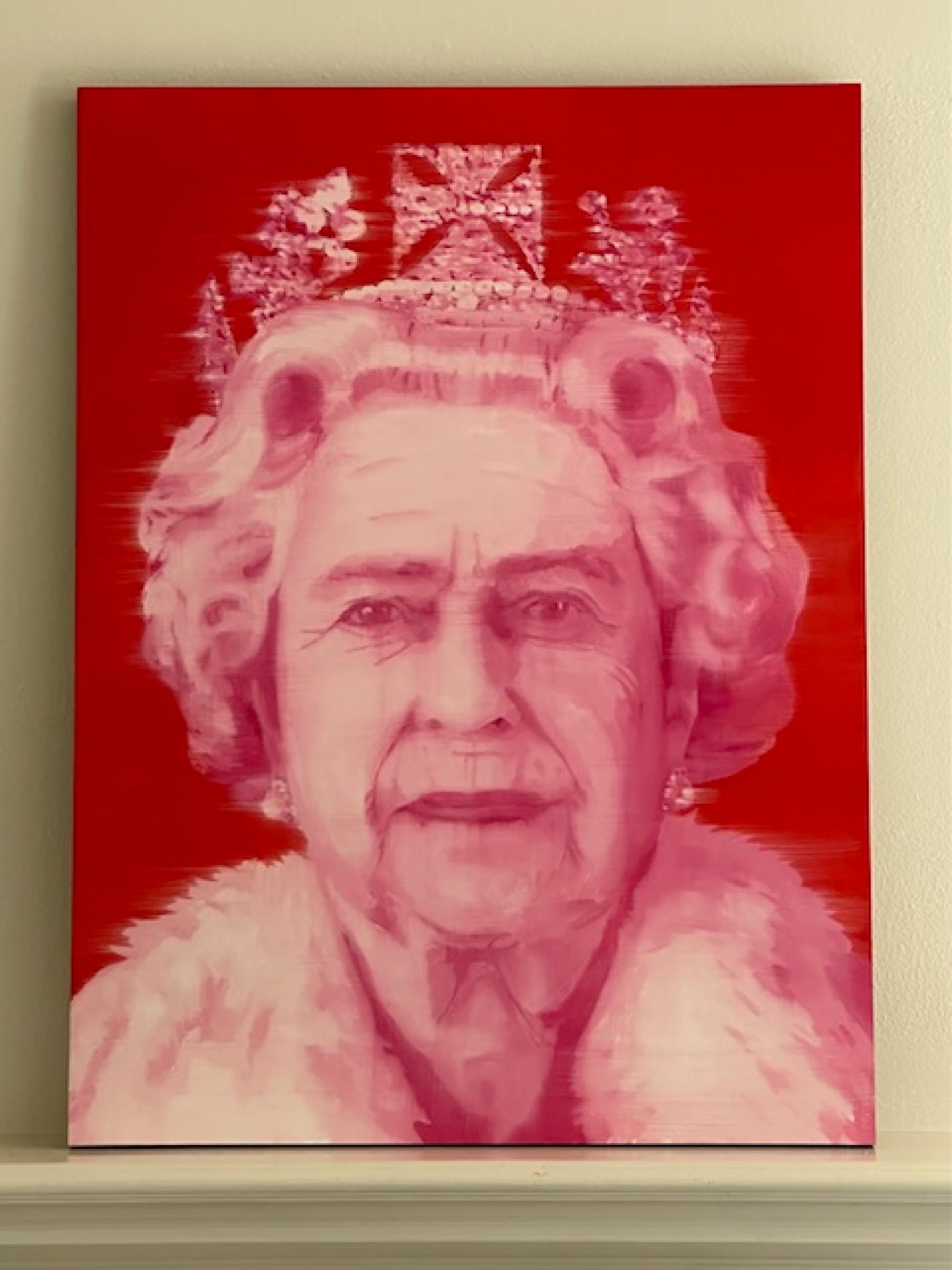  Reine Elizabeth 2  Huile sur panneau de bouleau  Un style unique  Les femmes dans les arts  30x40 en vente 1