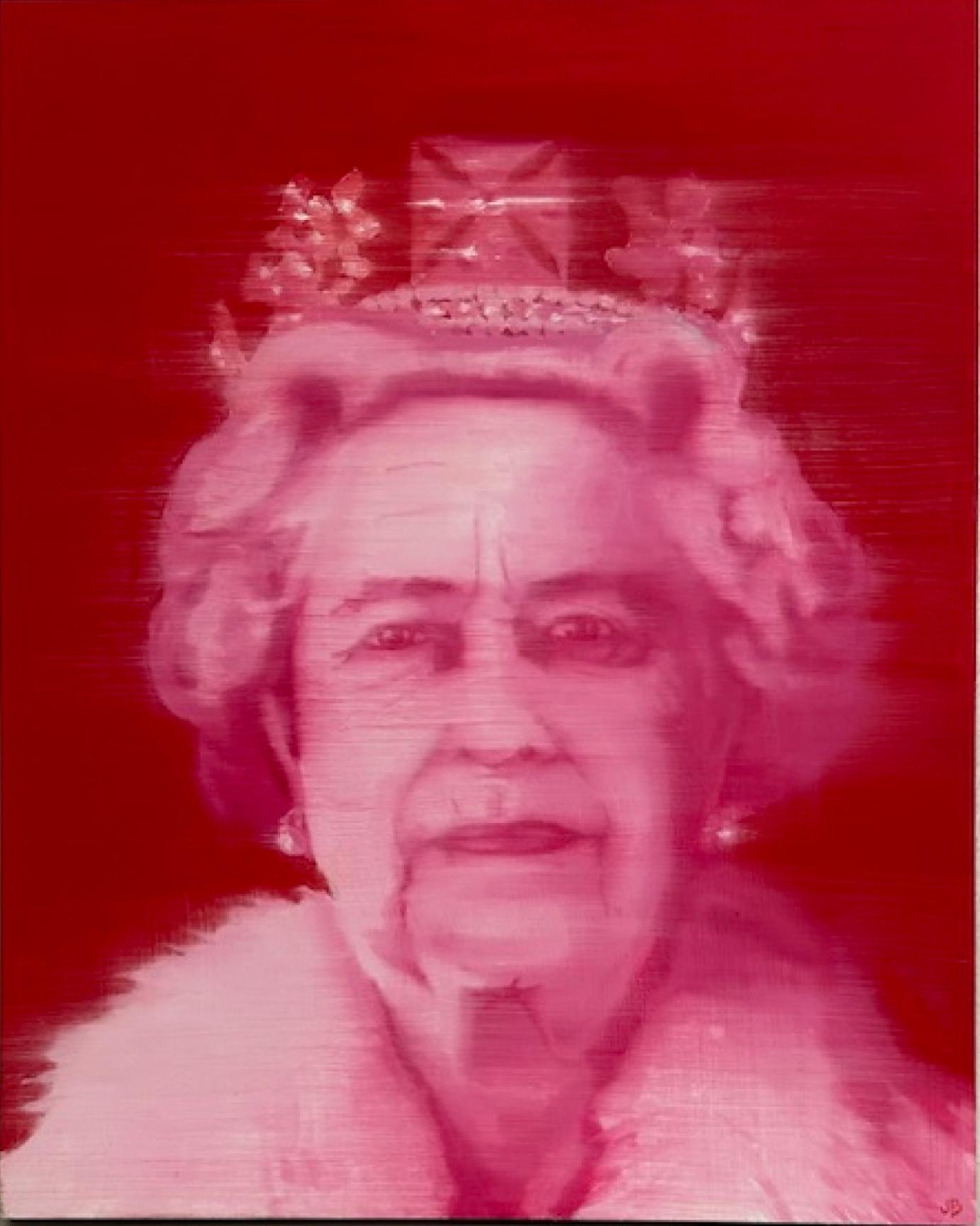  Queen Elizabeth 2 (small version) 20" x 16 " Oil on Birch Panel  Unique Style