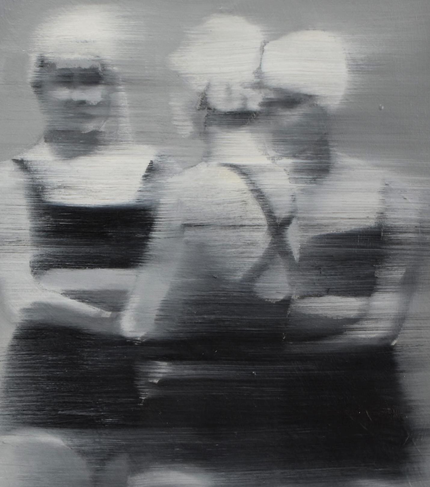 The Bathers II, Figurative, texanische Künstlerin, Women in the Arts, 9x12