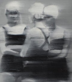 The Bathers II, Figurative, artiste texane, « Women in the Arts », huile sur bouleau de 22,9 x 30,4 cm