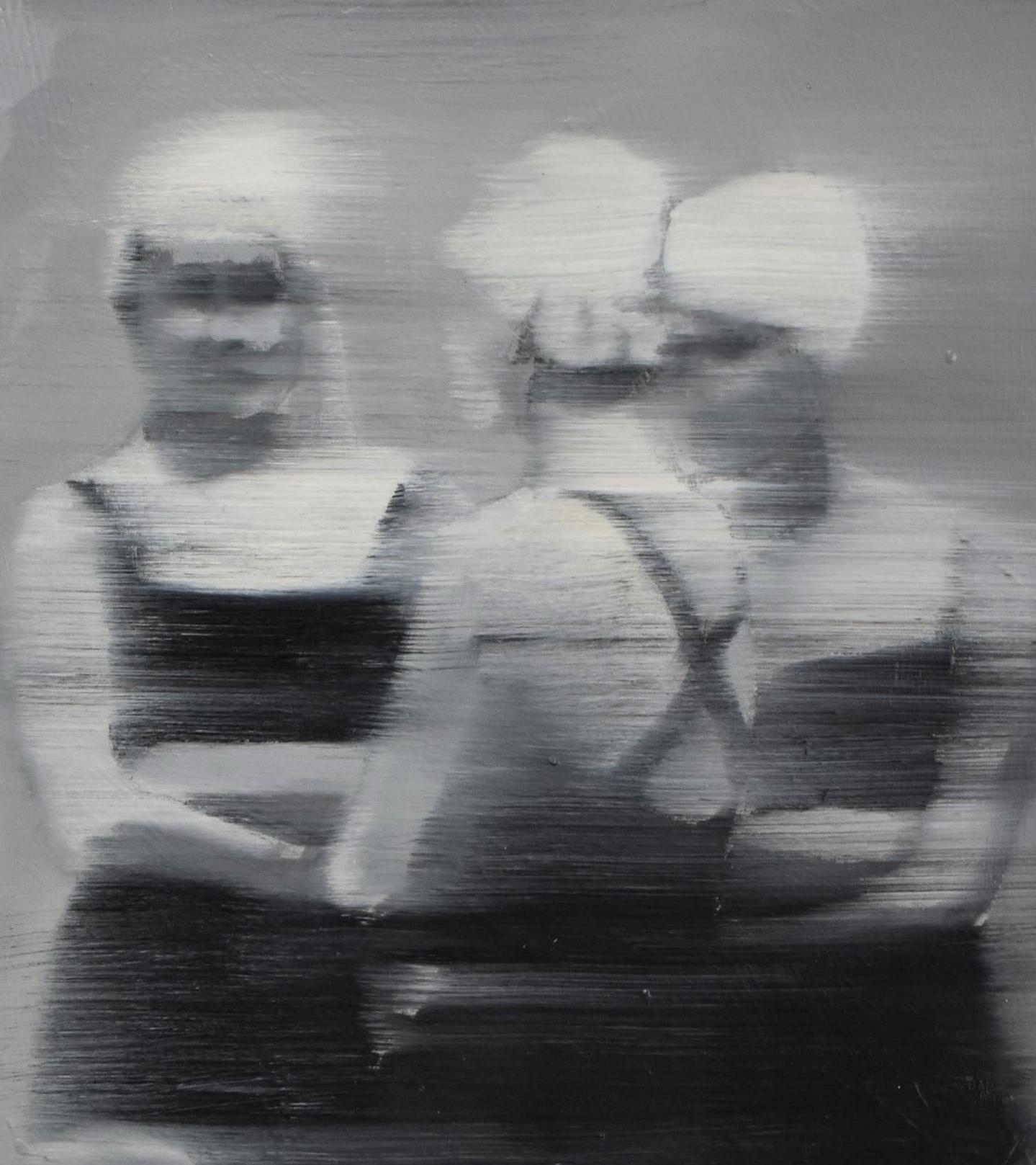 The Bathers II, Figurative, Texas artist, Women in the Arts, 9x12