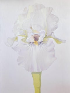 The White Iris, Oil Painting, Floral Painting, Still Life, Framed, American Art